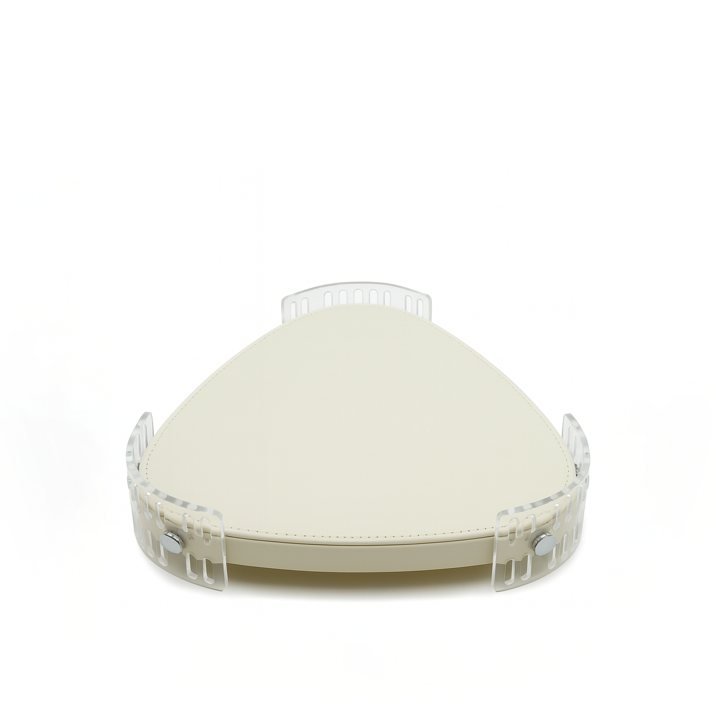 TR0044 – Acrylic Triangle Tray with Leather Base 30 cm – White