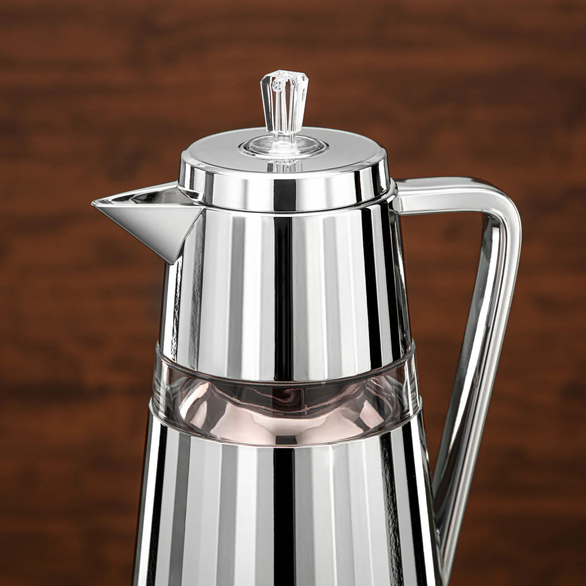 C77-SCAC Vacuum Flask 2PC Set (1L + 0.7L) – Silver Acrylic Finish – Elegant Thermal Bottles for Hot and Cold Drinks