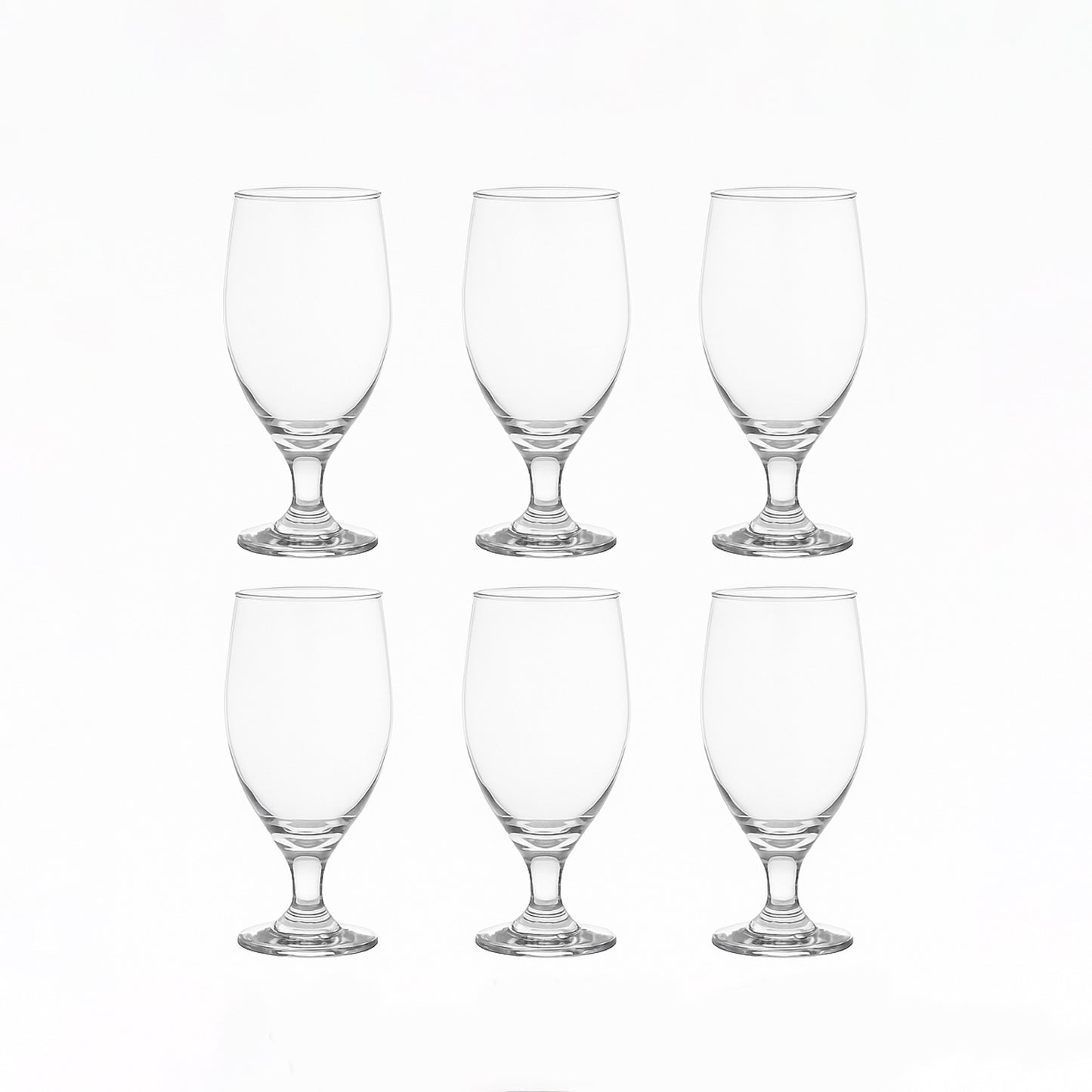 77280200760464 – Nadir Windsor Glass Tumbler – 6-Piece Set – 330 ml Clear Stemmed Glasses