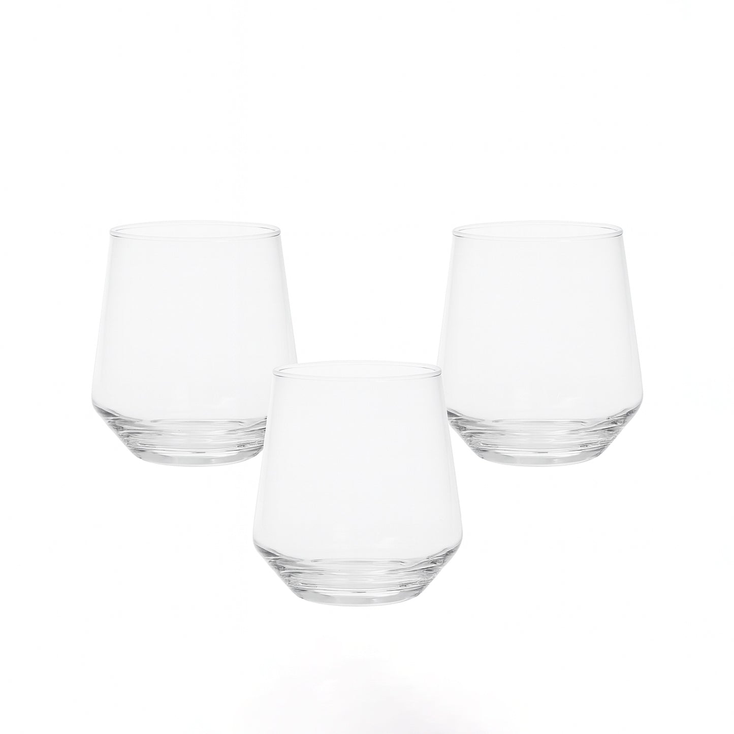 ES7018-2/L3 – Glass Cup 3-Piece Set – 370ml – Clear Tumbler