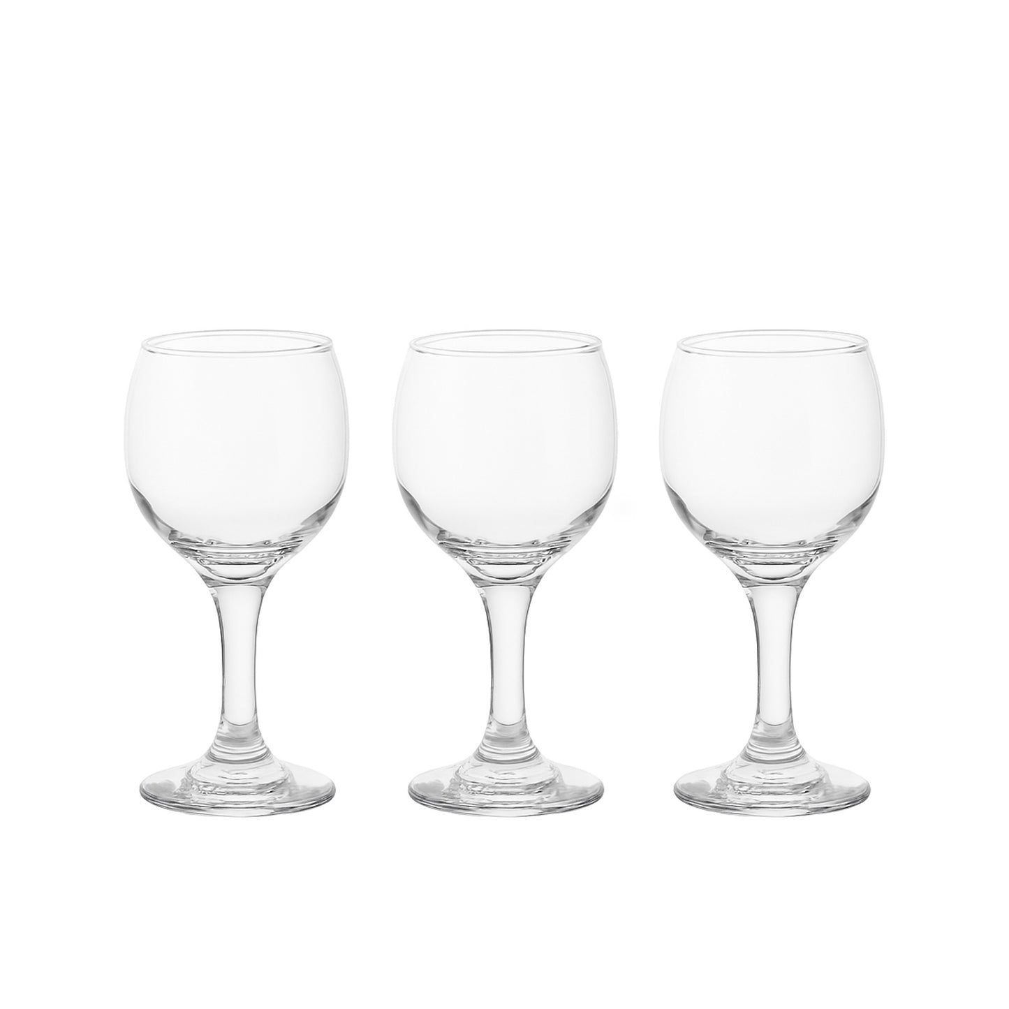 1077946 – G4U Red Wine Glass – 3-Piece Set – 290 ml Clear Stemmed Glasses