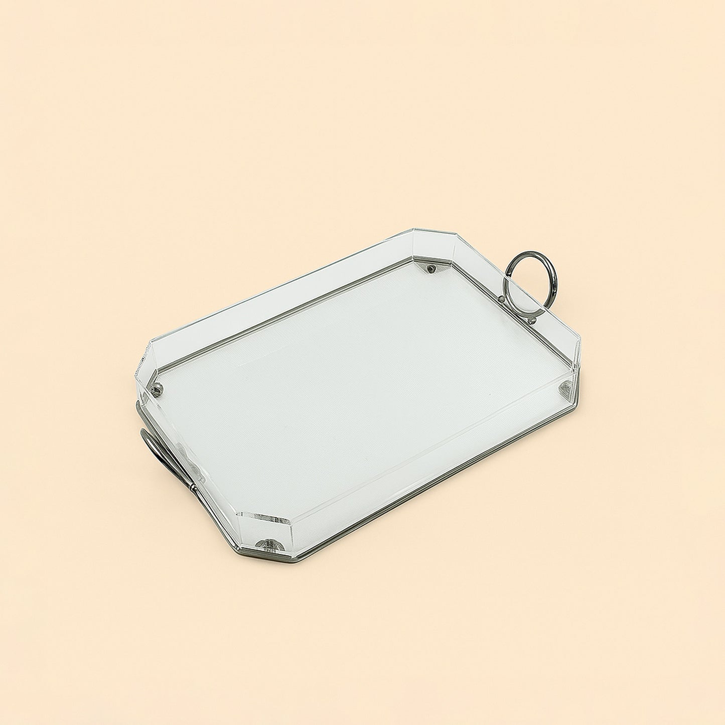 Acrylic Serving Tray with Handles Black – 34 cm (W) x 23 cm (L) – CD-7524