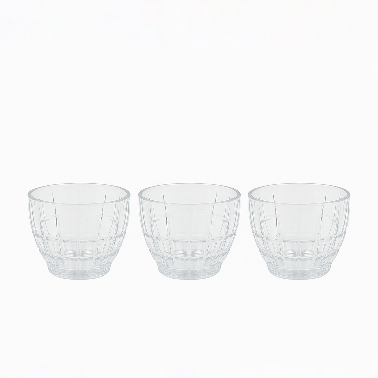 GER5382 – Glass Bowl – 3-Piece Set – Clear Patterned Bowls for Serving