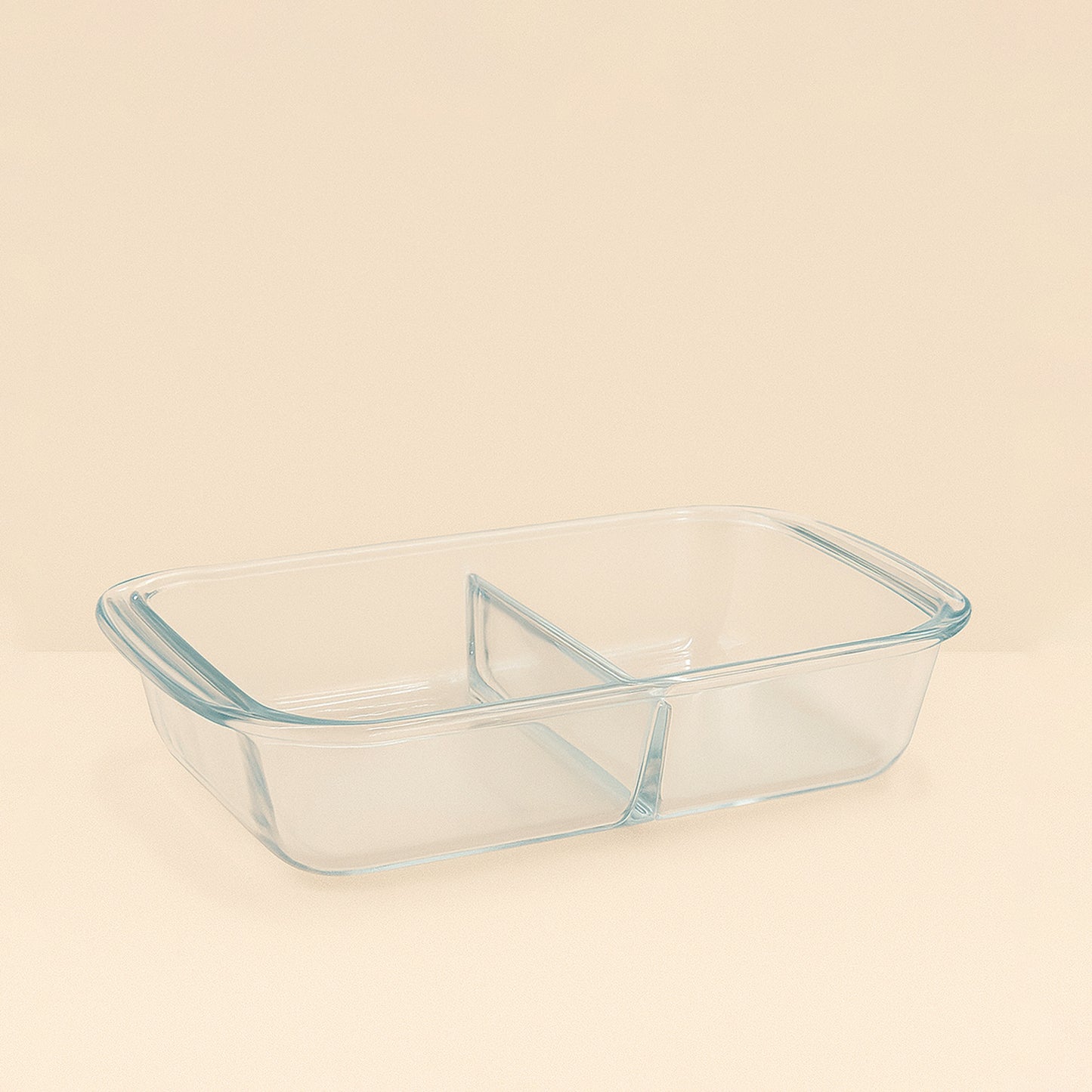BG-RPT-1600 – Beyti Baking Tray with Divider 1.6 L – Glass Bakeware for Dual Dishes