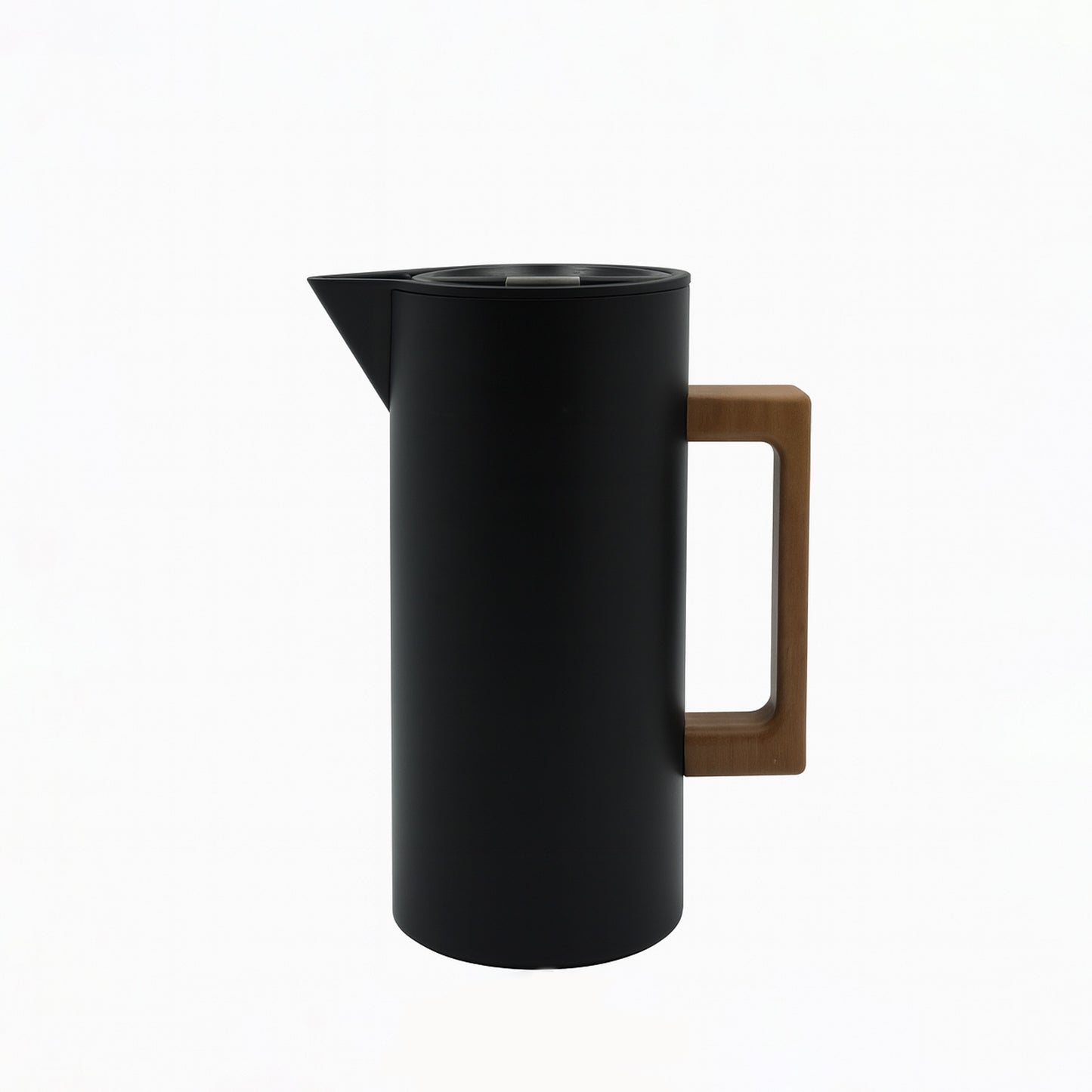 01 LUHPAR – Vacuum Flask 1.0L – Black with Wooden Handle