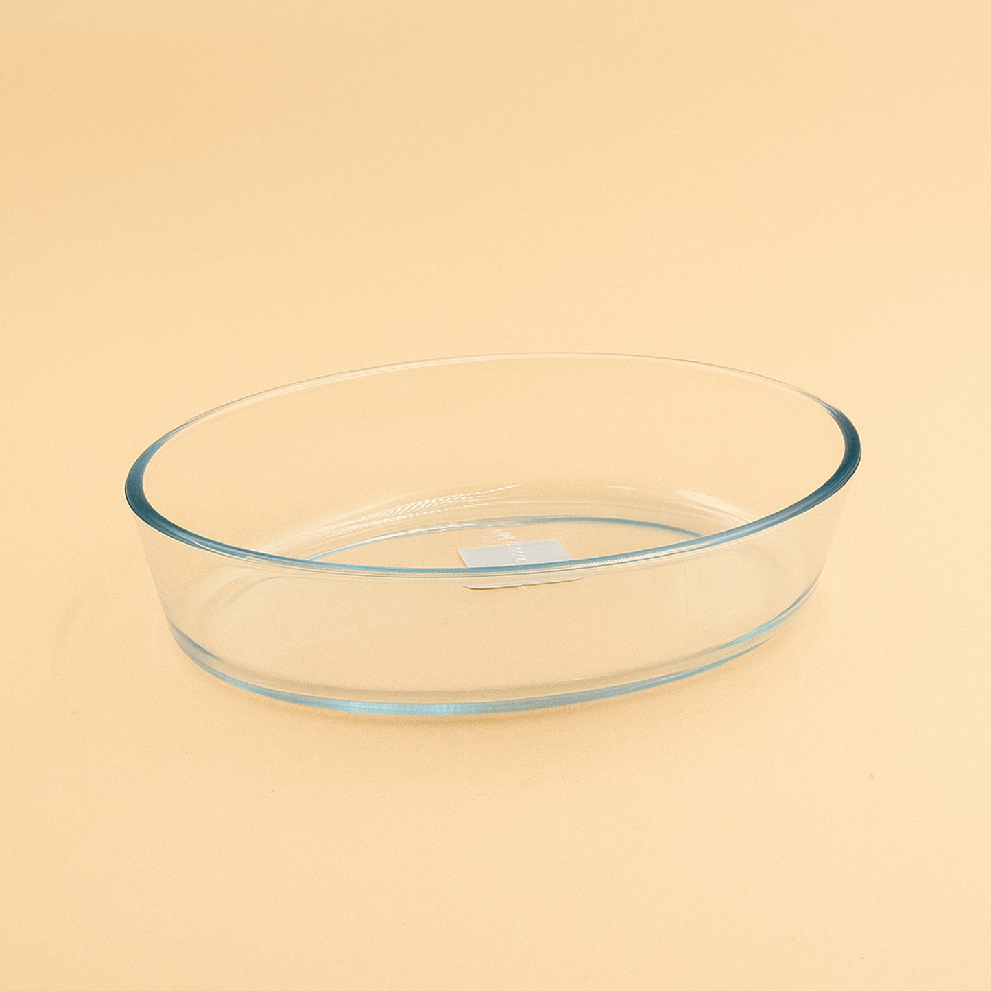 Oval 1.6L clear glass oven baking tray, heat-resistant bakeware with smooth rim