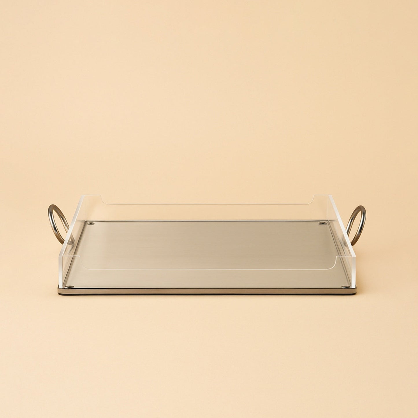 Acrylic Serving Tray with Handles Black – 40 cm (W) x 27 cm (L) – CD-7493