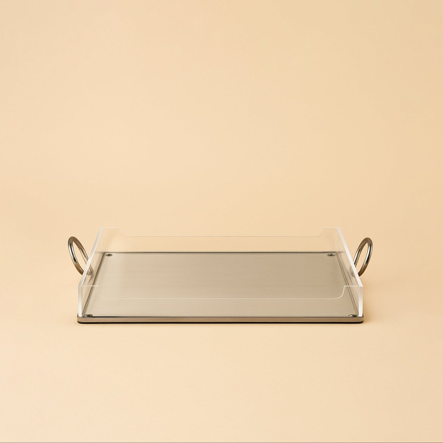 Acrylic Serving Tray with Handles Black – 34 cm (W) x 23 cm (L) – CD-7496