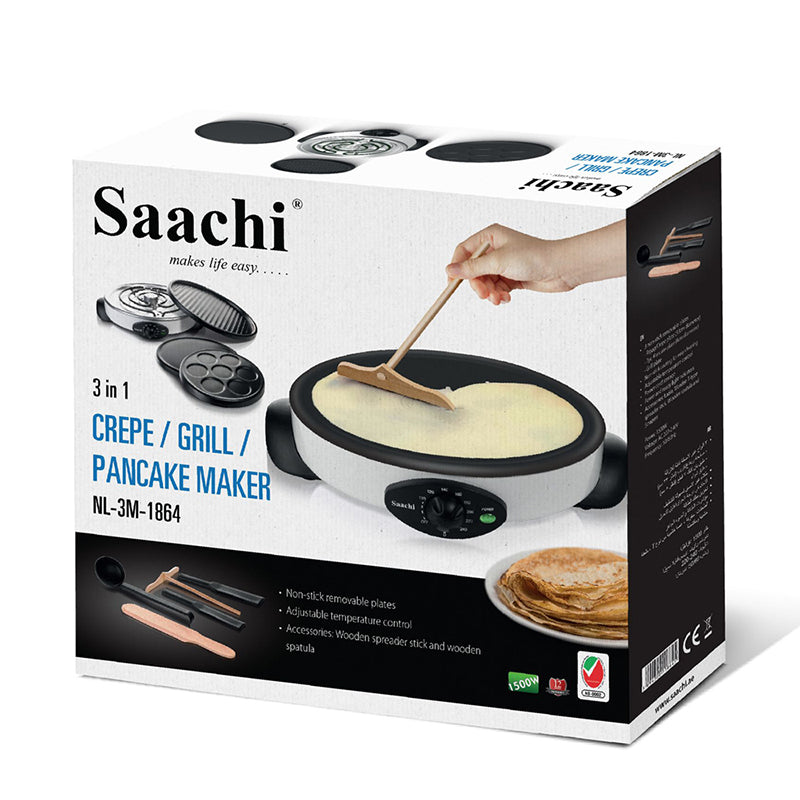 NL-3M-1864 Electric Crepe, Grill & Pancake Maker – Multi-Function Non-Stick Griddle