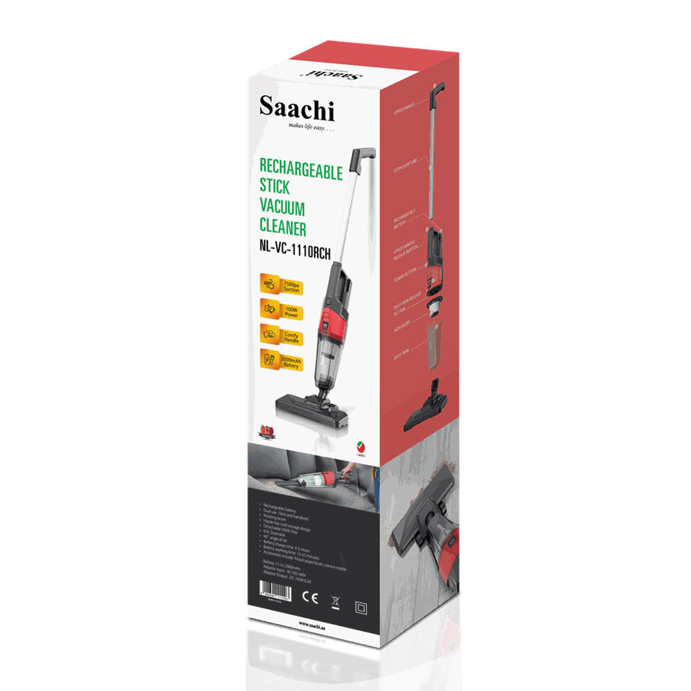 NL-VC-1110 Rechargeable Stick Vacuum Cleaner – Powerful Cordless Vacuum for Home and Office Cleaning