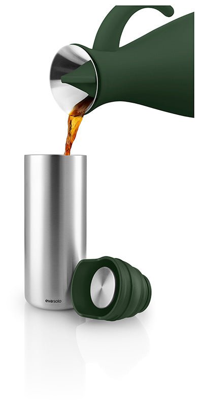 567037 City Thermal Cup 0.35L S/S W/Green Lid