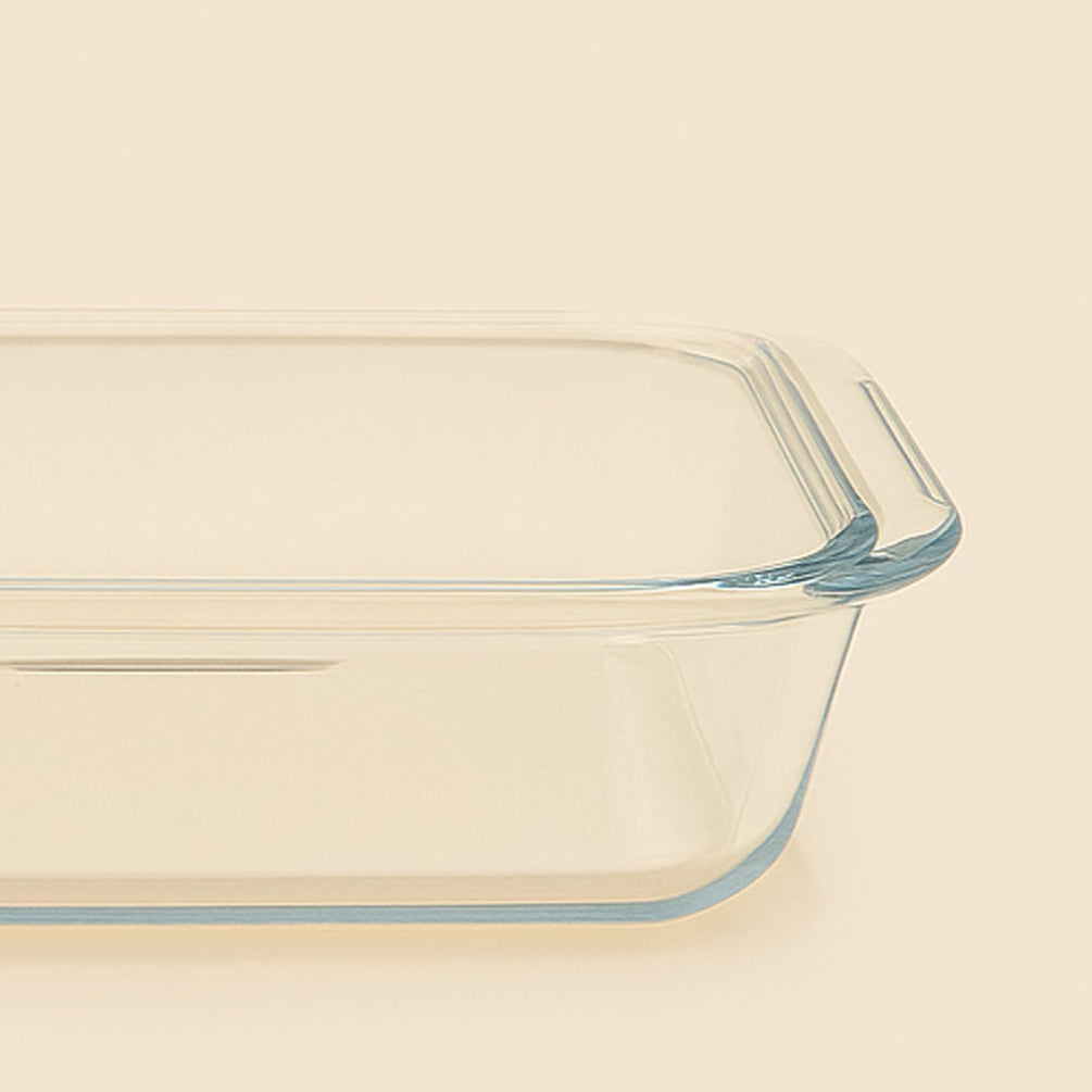 BG-SBT-1100 – Square Waven Baking Tray 1100 ml – Clear Heat-Resistant Glass Bakeware