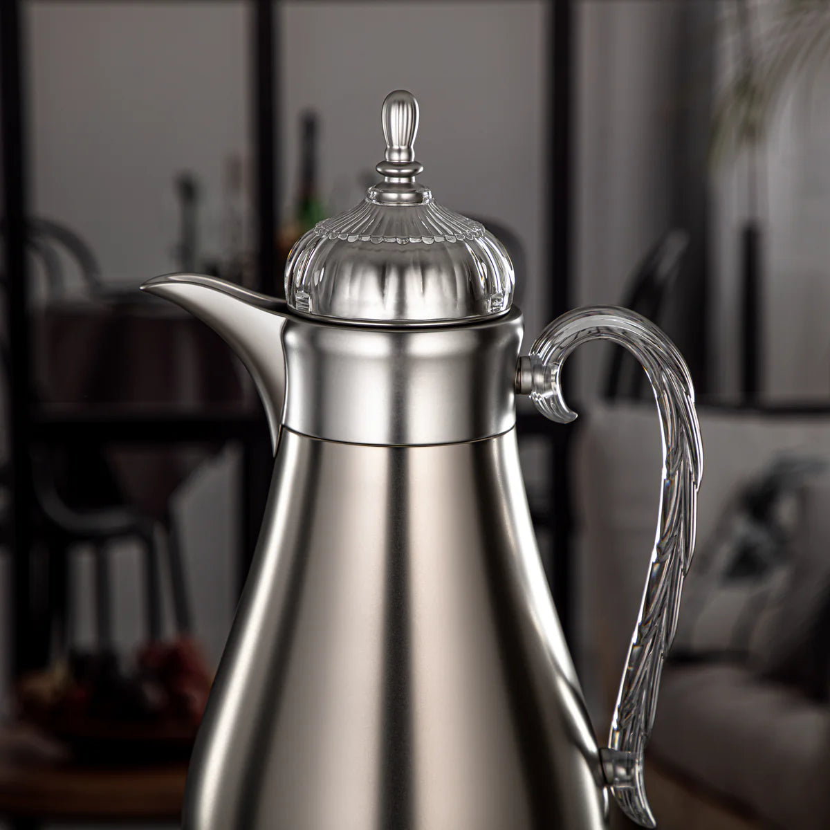 FG810 Vacuum Flask Set 2-Piece (0.7L + 1L) – Matte Silver and Clear