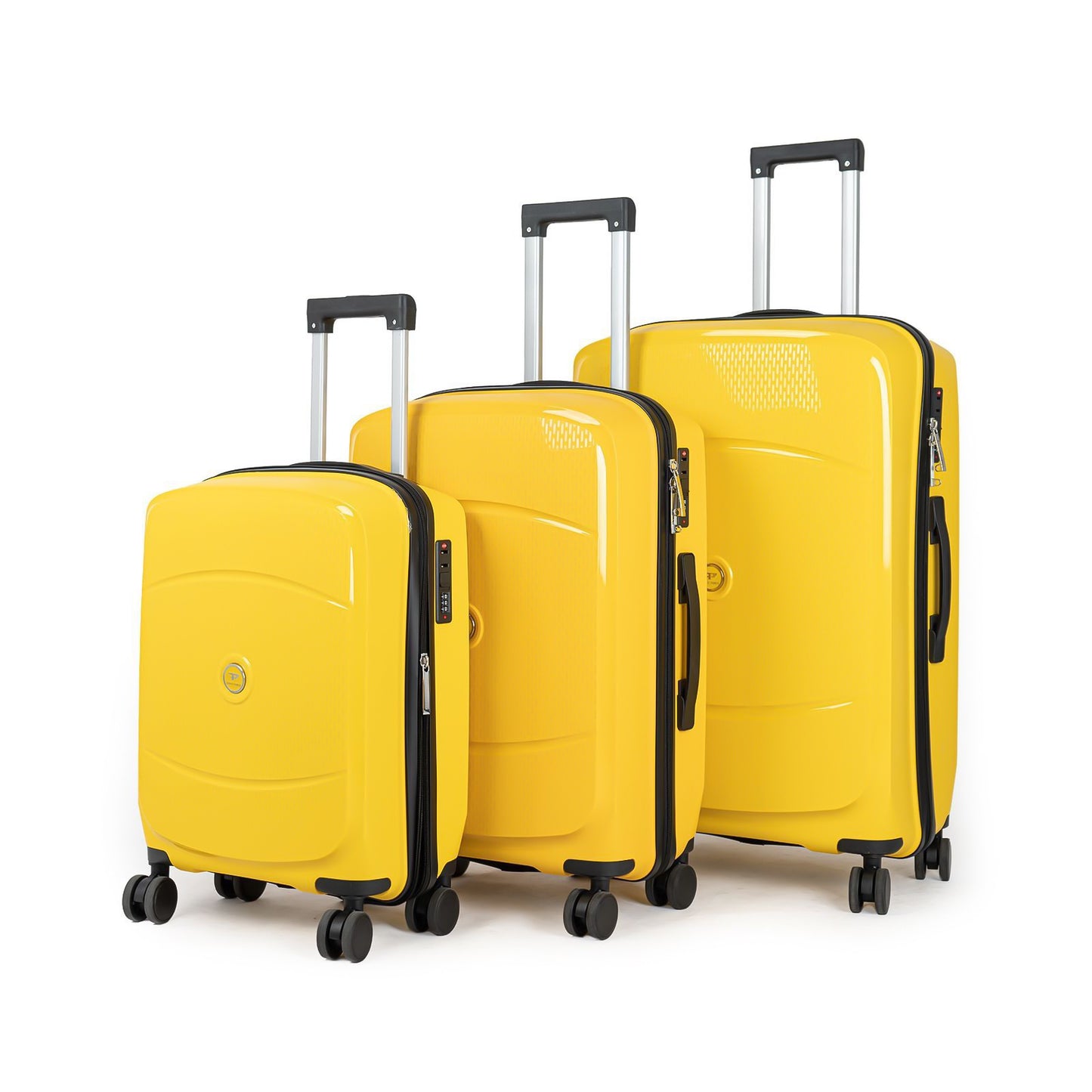 9148 PP Trolley Luggage Set 3-Piece – Lightweight Hard Shell Suitcases with Spinner Wheels – 20'', 24'', 28'' Sizes – Durable Travel Luggage in Yellow