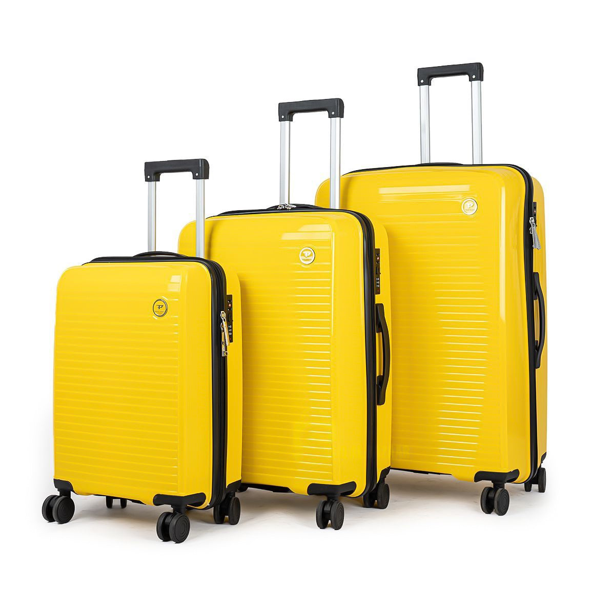 9152 PP Trolley Luggage Set 3-Piece – Lightweight Hard Shell Suitcases with Spinner Wheels – 20'', 24'', 28'' Sizes – Durable Travel Luggage in Yellow
