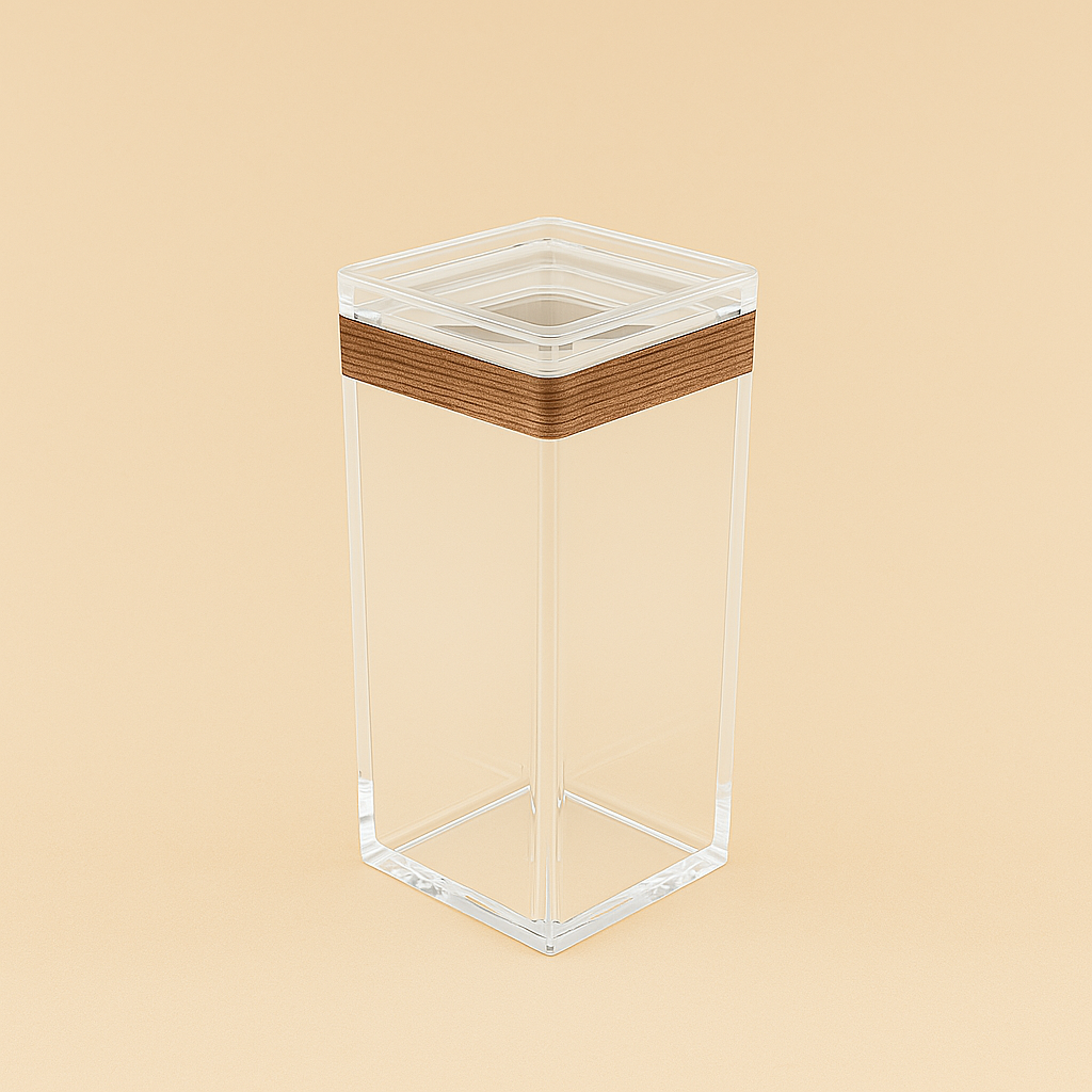 HS-A139 Acrylic Airtight Canister - 20cm (H) x 8.5cm (W) x 8.5cm (L)