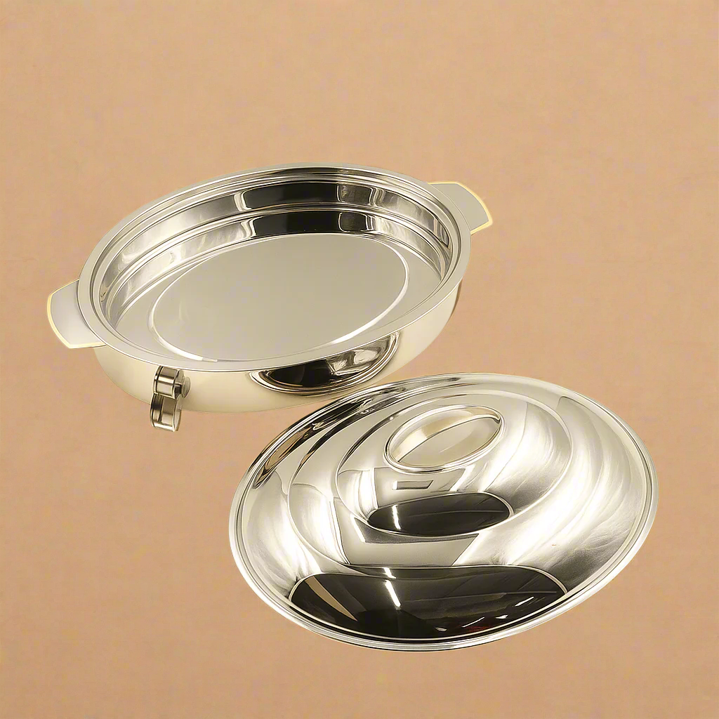 Ellipse Hotpot with Gold Handles – 12L Large Capacity – Insulated Stainless Steel Food Server