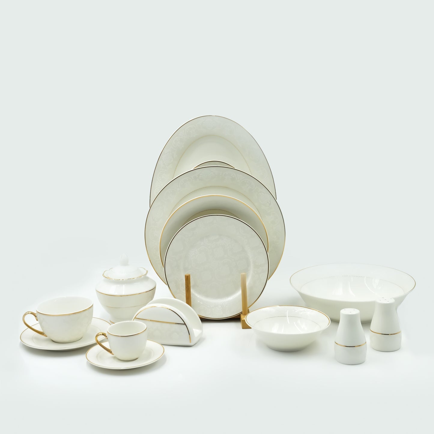 DS-24C002 Dinner Set – 57-Piece Classic Porcelain Tableware Set for Elegant Dining