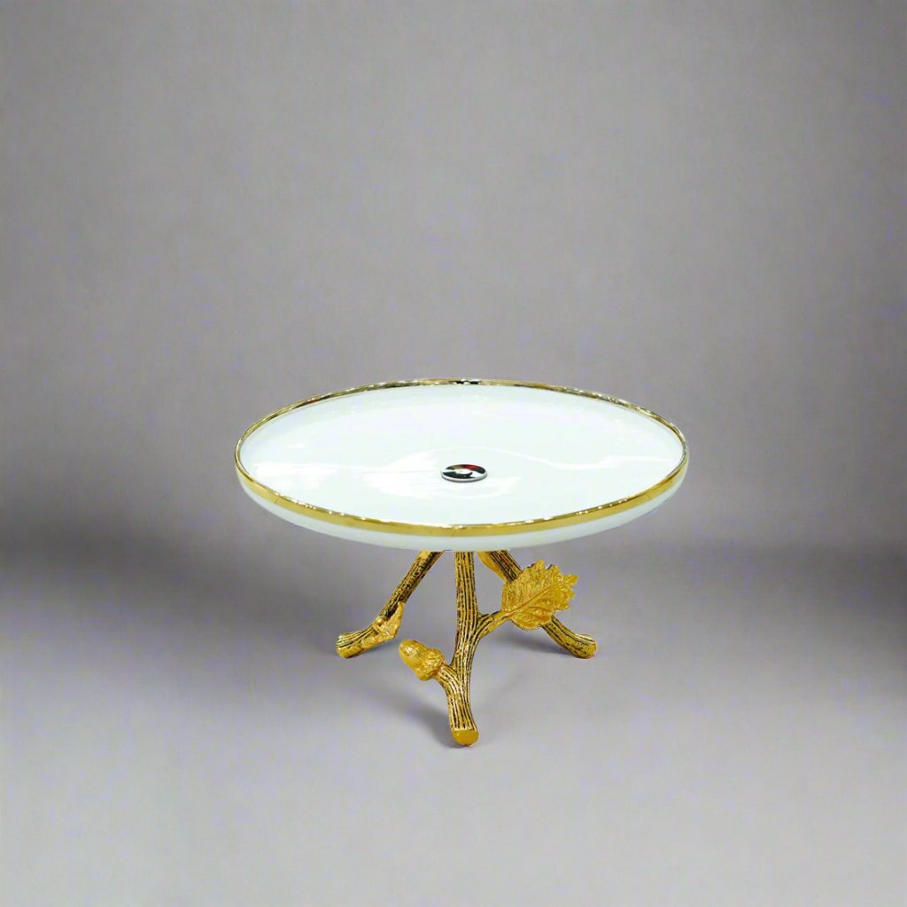 WB-1529 Cake Plate With Stand Gold