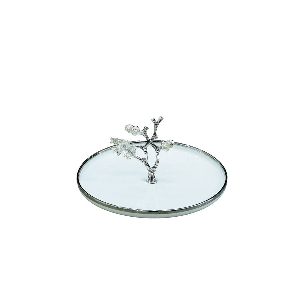 WB-1503 Cake Plate With Stand Silver