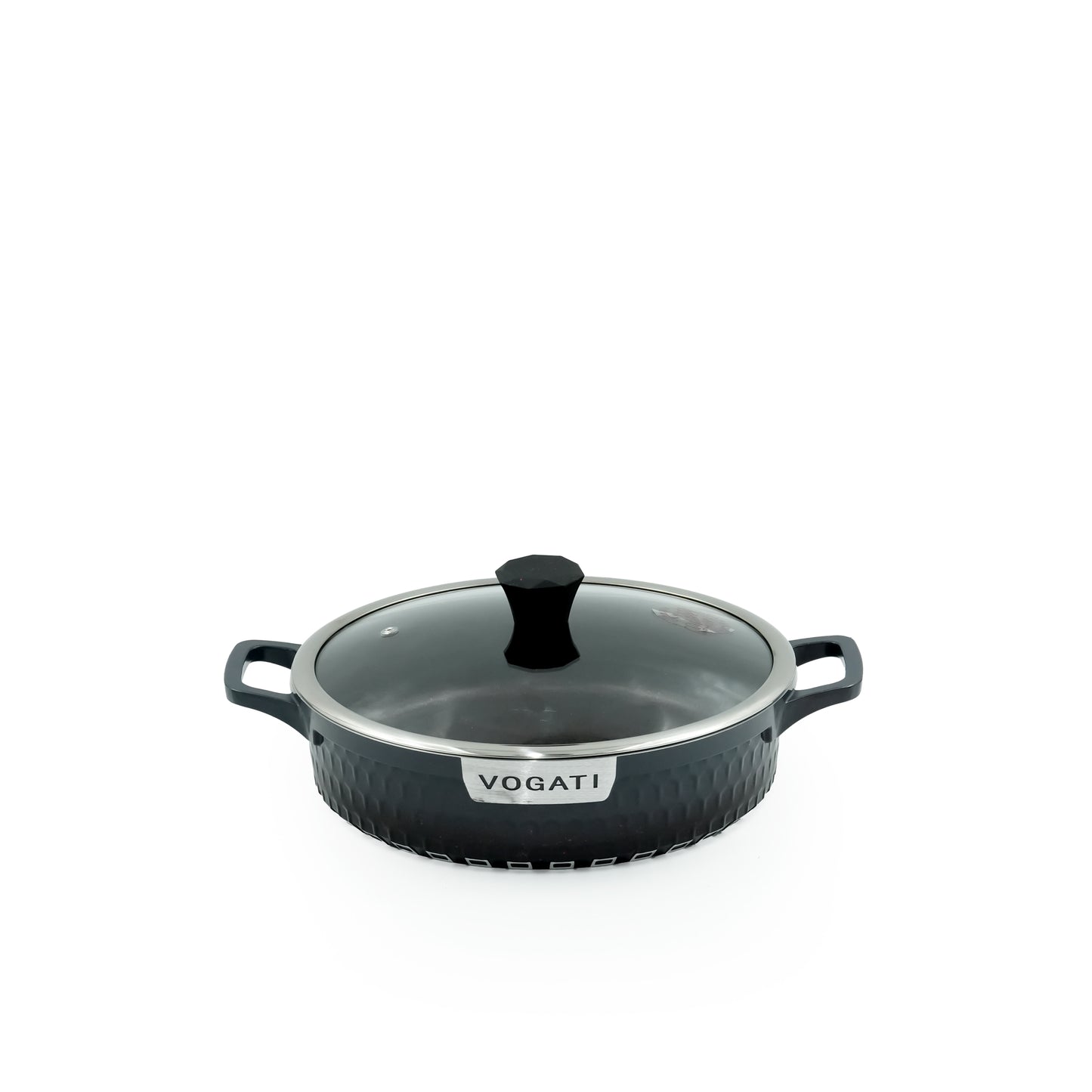 DMO Cookware Set 10-Piece – Textured Black Finish – Non-Stick Durable Casserole Pots with Tempered Glass Lids for Stylish Modern Kitchens