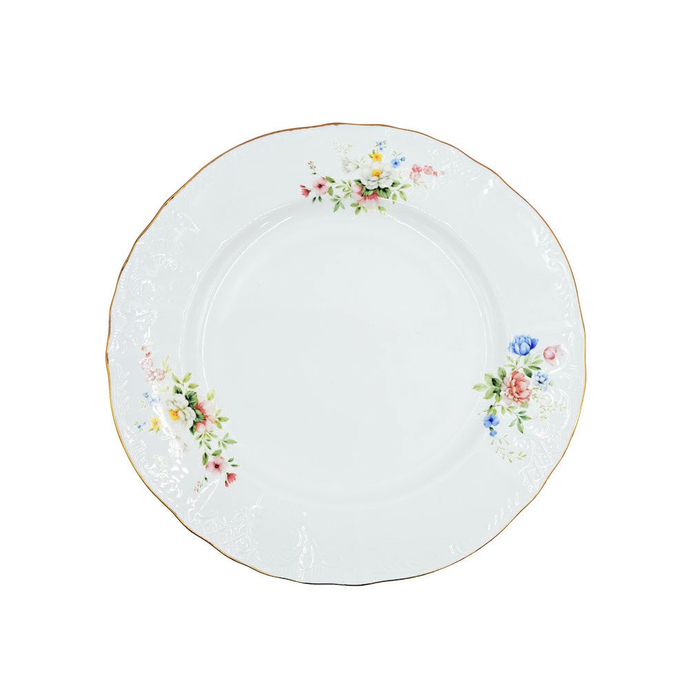 SR-018 Dessert Plate With Gold Rim 10.5"