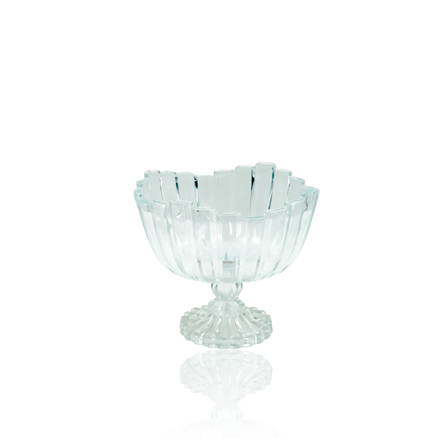 ISF-982 Glass Fruit Bowl – 2400cc Capacity, 240mm Diameter, 200mm Height – Elegant Clear Pedestal Bowl for Serving Fruits, Sweets, and Snacks