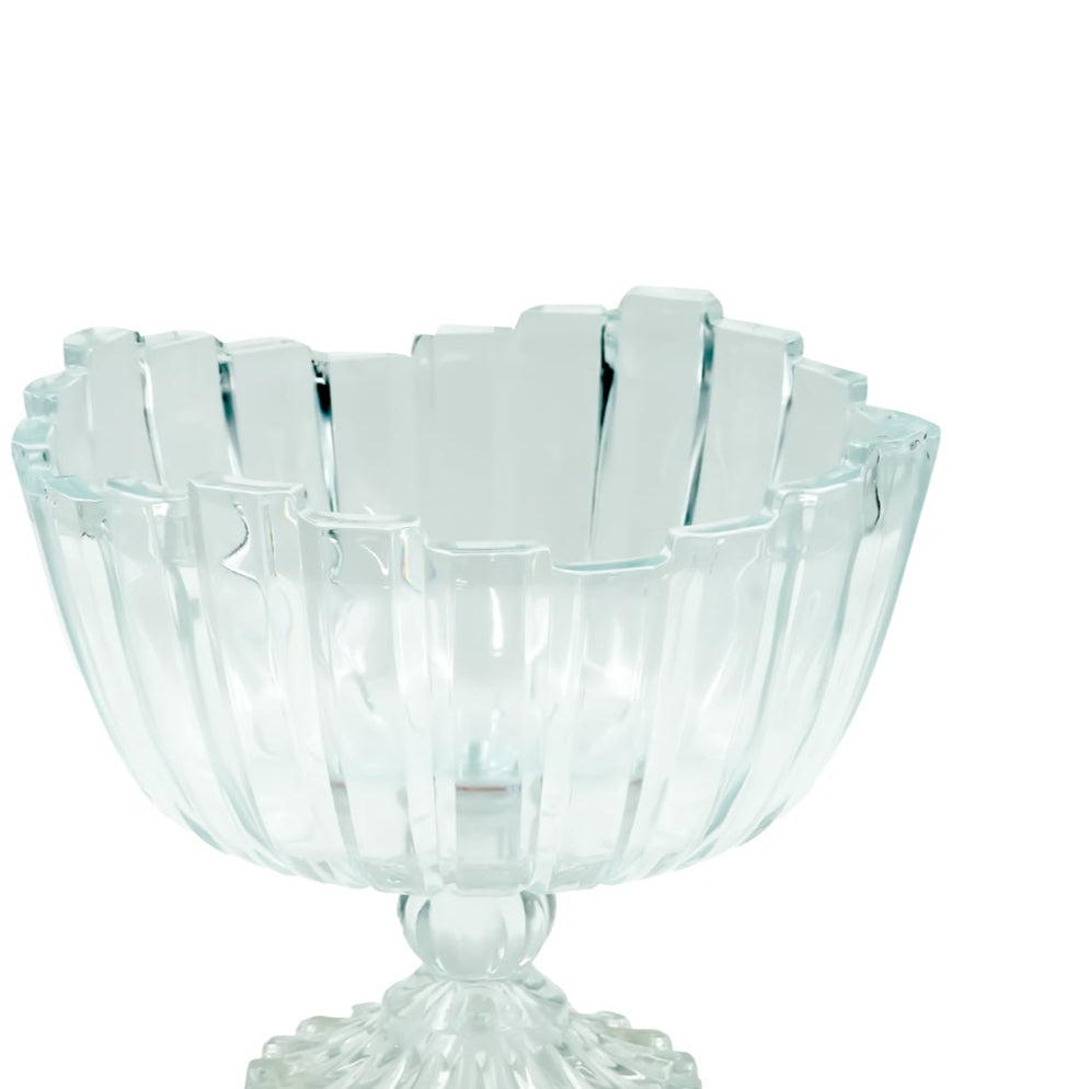 ISF-982 Glass Fruit Bowl – 2400cc Capacity, 240mm Diameter, 200mm Height – Elegant Clear Pedestal Bowl for Serving Fruits, Sweets, and Snacks