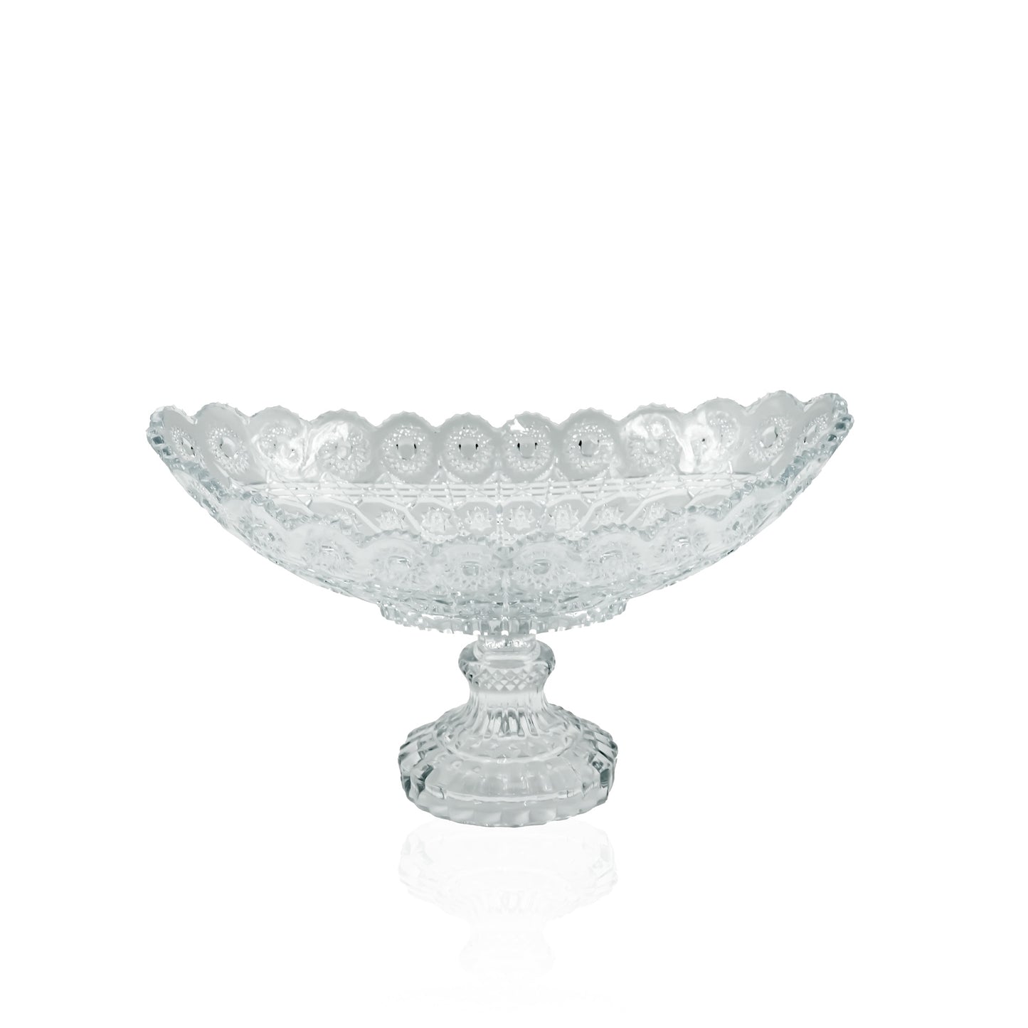 9672402 SK09672402W Oval Glass Fruit Bowl – 36cm x 23cm – Elegant Clear Glass Serving Bowl for Fruits, Snacks, and Decorative Display