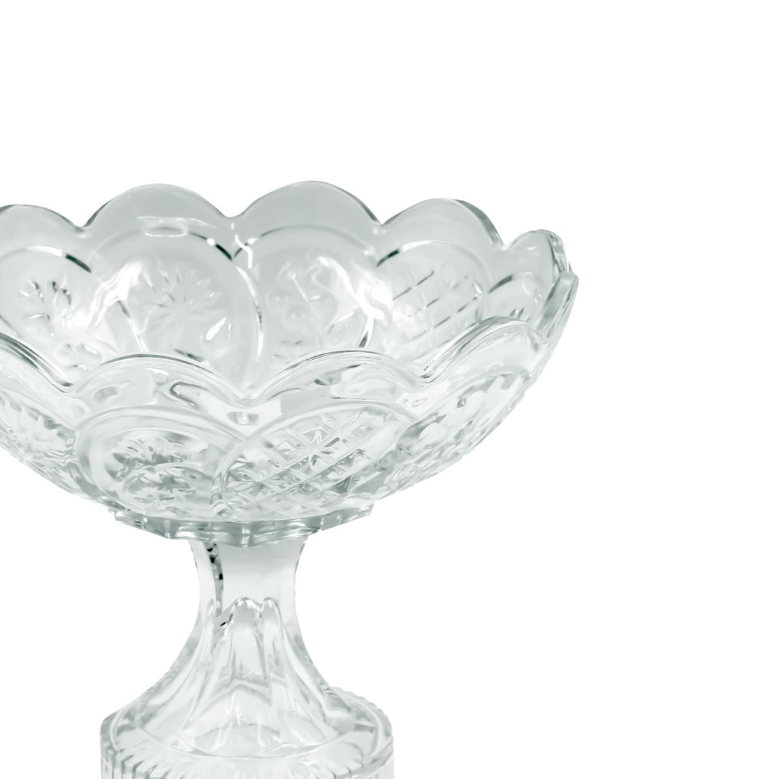 NT07952200W Glass Fruit Bowl – 22cm – Elegant Clear Medium Glass Pedestal Bowl for Serving Fruits, Sweets, and Snacks