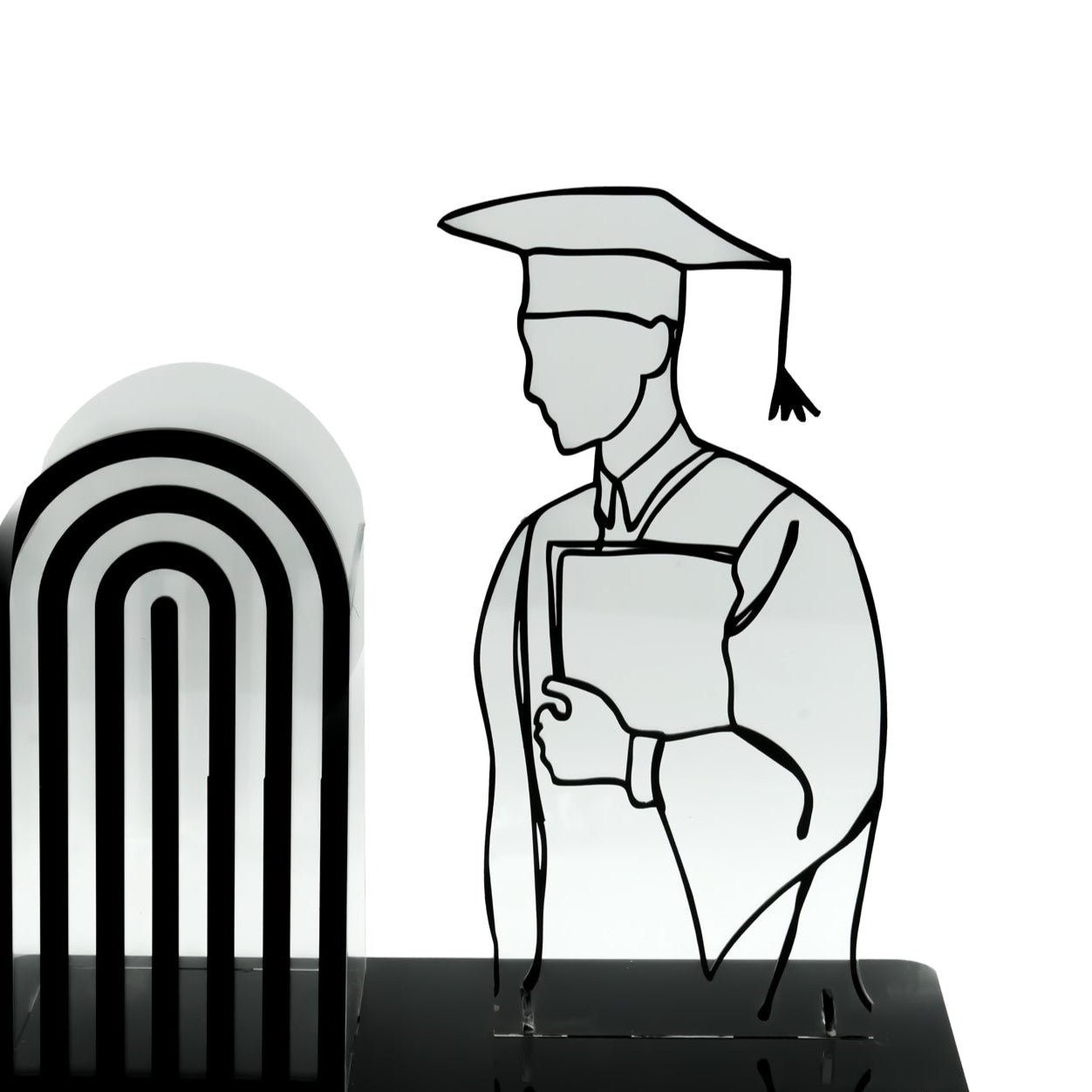 Acrylic Graduation Stand with Box – 35cm (H) × 18cm (L) × 38cm (W) – Elegant Display with Gift Box for Graduation Parties and Celebrations
