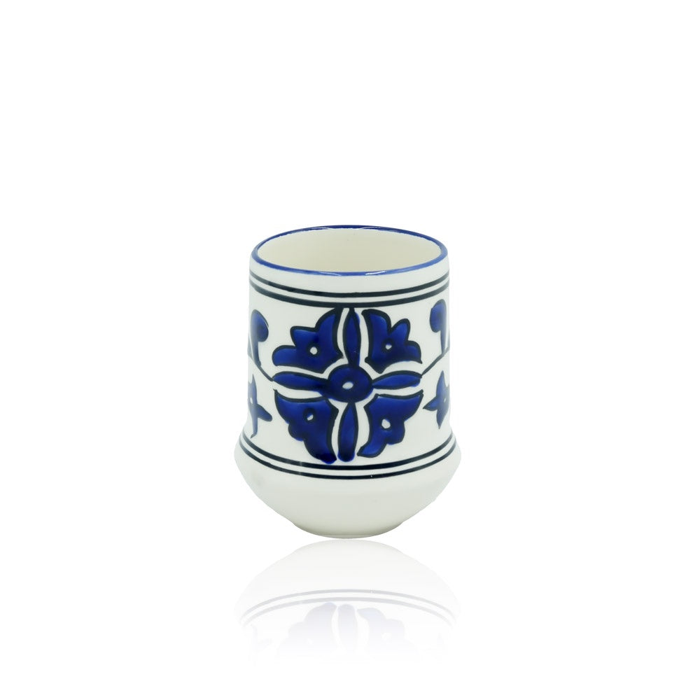 10-PB Ceramic Boque Mug Floral Blue, 10cm (H)