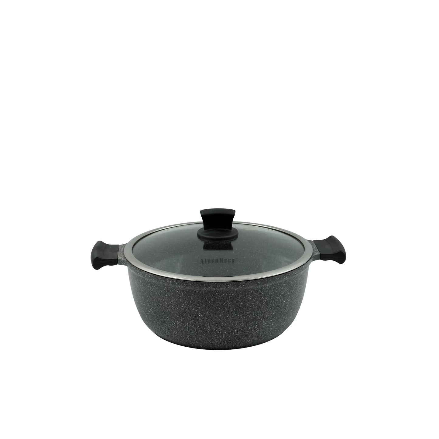 GV-256 Casserole Pot – 32cm Extra-Large Non-Stick Granite Finish with Glass Lid – Heavy-Duty Cookware for Large Families and Bulk Cooking