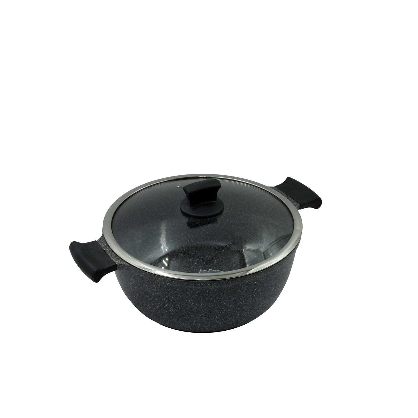GV-253 Casserole Pot – 20cm Non-Stick Granite Finish with Glass Lid – Durable Cookware for Everyday Cooking and Serving