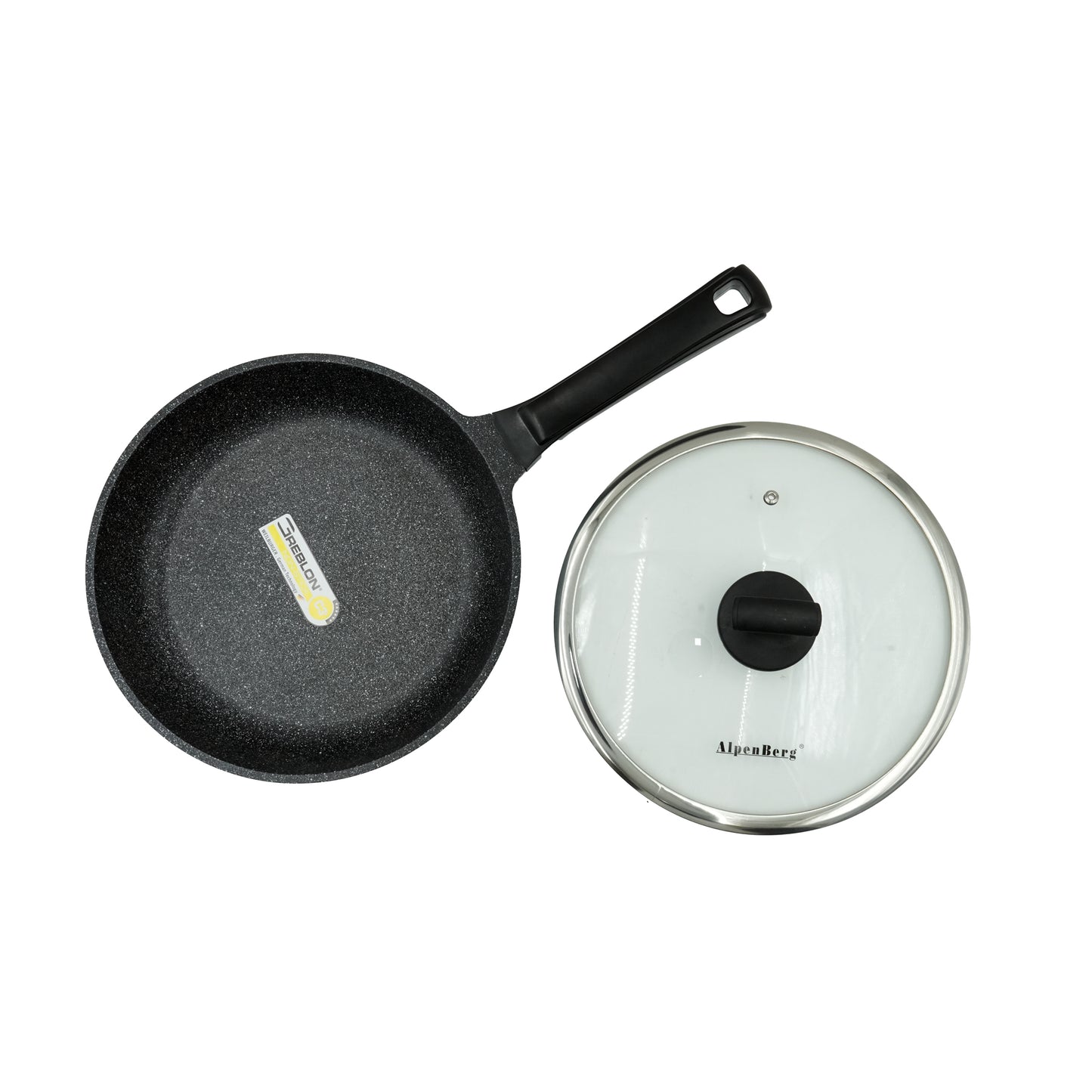 GV-260 Fry Pan – 26cm Non-Stick Granite Finish with Glass Lid – Durable Frying Pan for Daily Cooking, Searing, and Sautéing