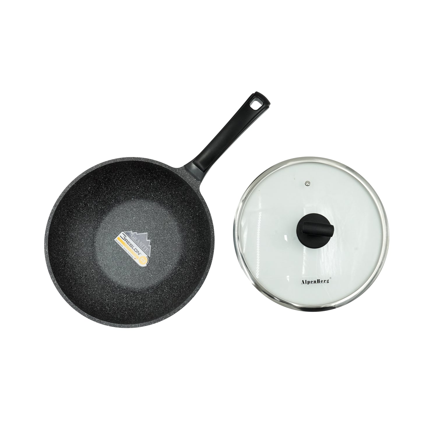 GV-320 Fry Pan – 28cm Non-Stick Granite Finish with Glass Lid – Deep Frying Pan for Searing, Stir-Frying, and Everyday Cooking