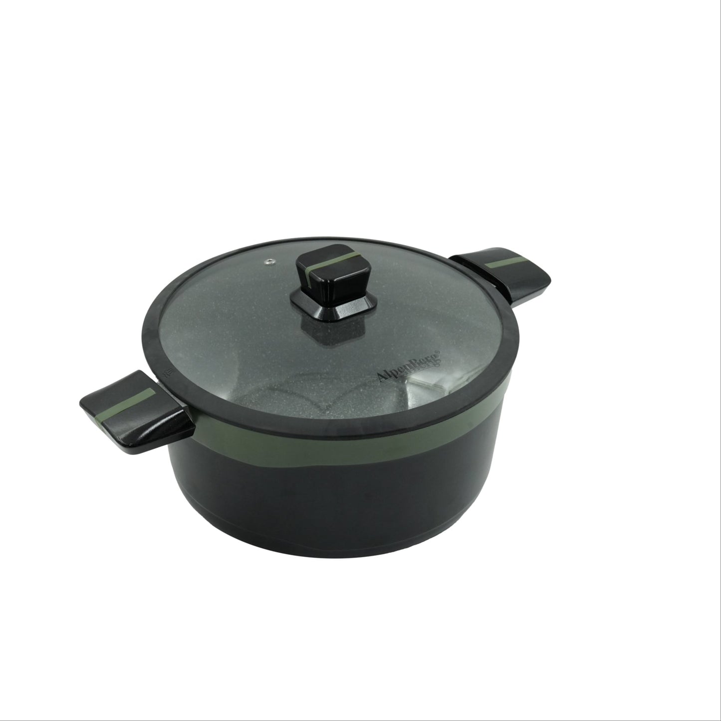 KC-59 Casserole – 24cm Green Granite Non-Stick Cooking Pot with Glass Lid – Medium-Sized Durable Cookware for Everyday Family Meals