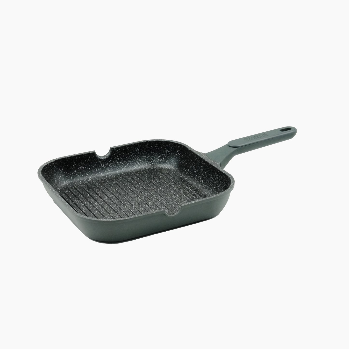 Non-Stick Grill Pan – 28cm Square Aluminum Griddle with Grooved Surface for Healthy, Even Cooking