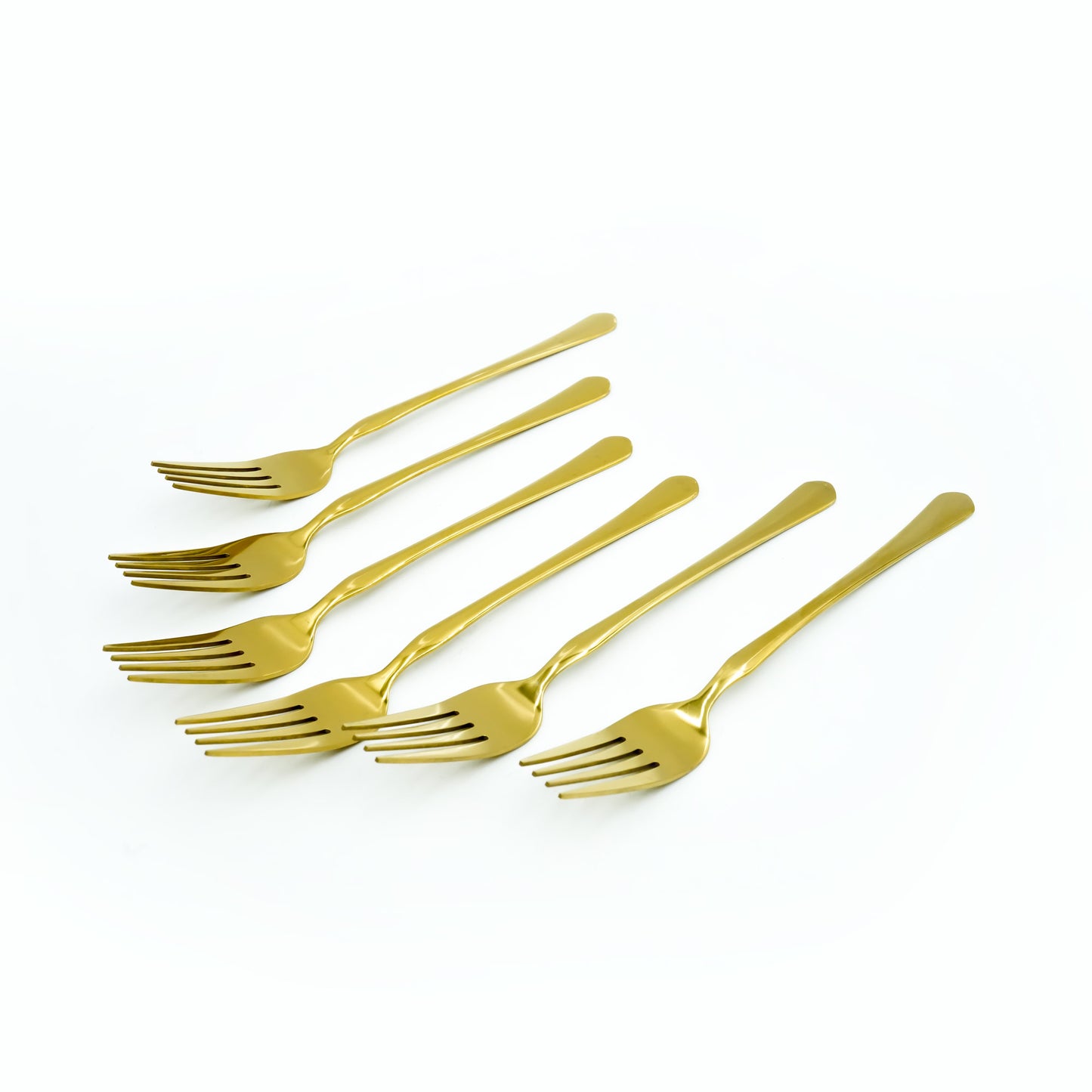 97753-07 Stainless Fork 6PC Set Gold, 15cm (H)