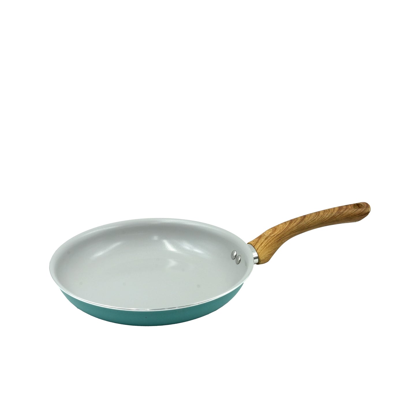 KA-24 Ceramic Fry Pan – Non-Stick Aluminum Frying Pan with Light Ceramic Coating and Wood-Style Handle for Healthy Cooking