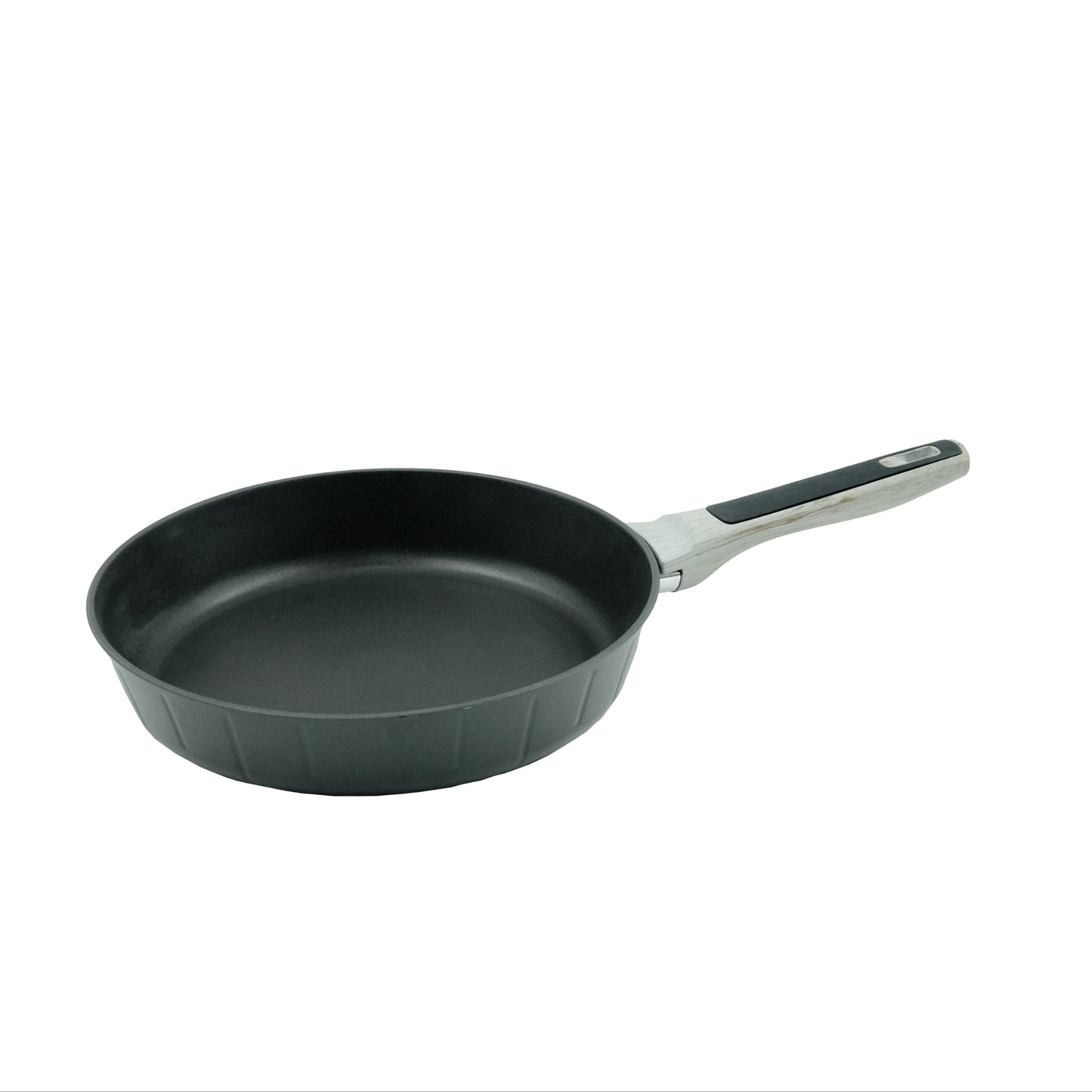 HME Forged Aluminum Fry Pan – Non-Stick Deep Frying Pan with Wood-Style Handle – Durable Cookware for Searing, Sautéing, and Daily Cooking