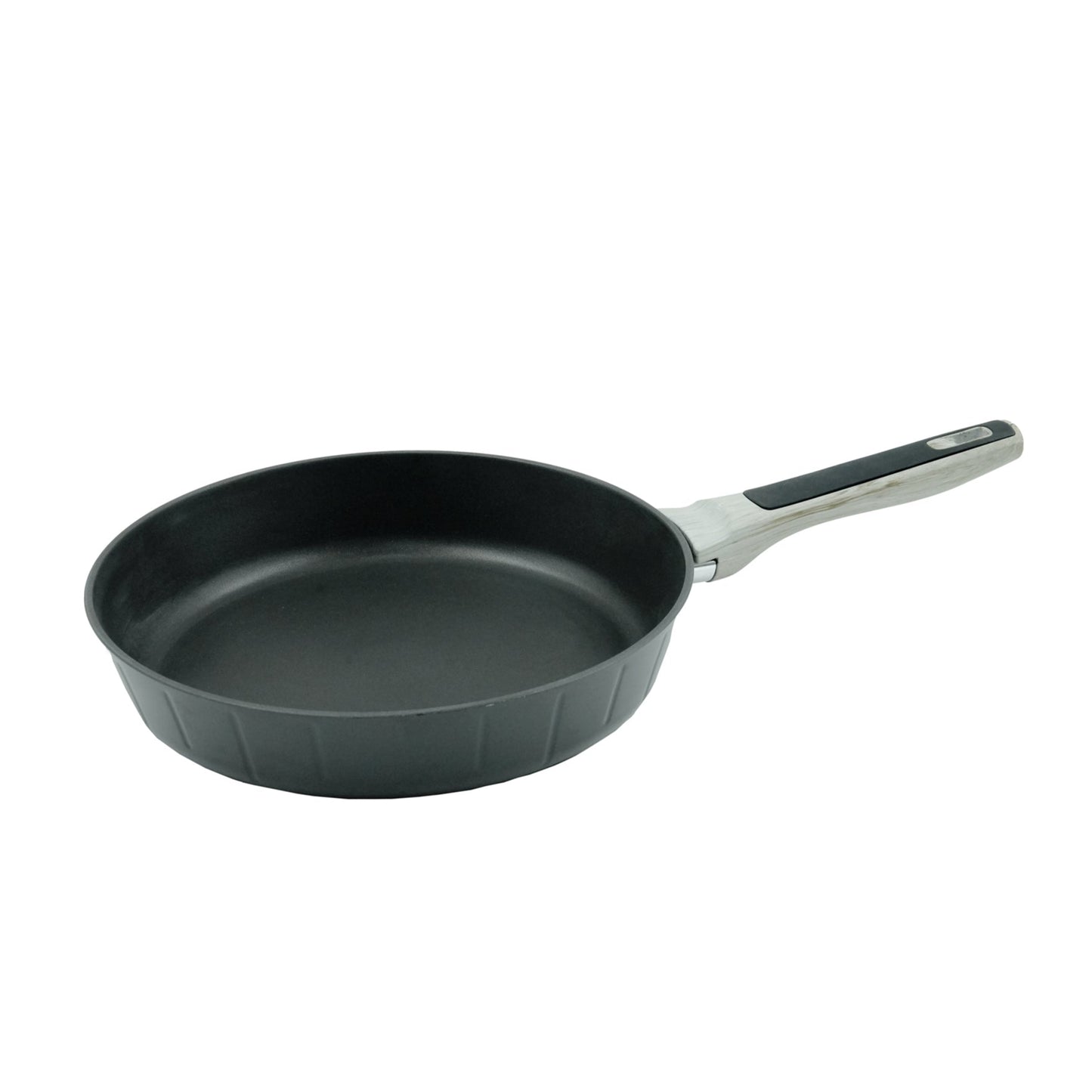 HME Forged Aluminum Fry Pan – Non-Stick Deep Frying Pan with Wood-Style Handle – Durable Cookware for Searing, Sautéing, and Daily Cooking