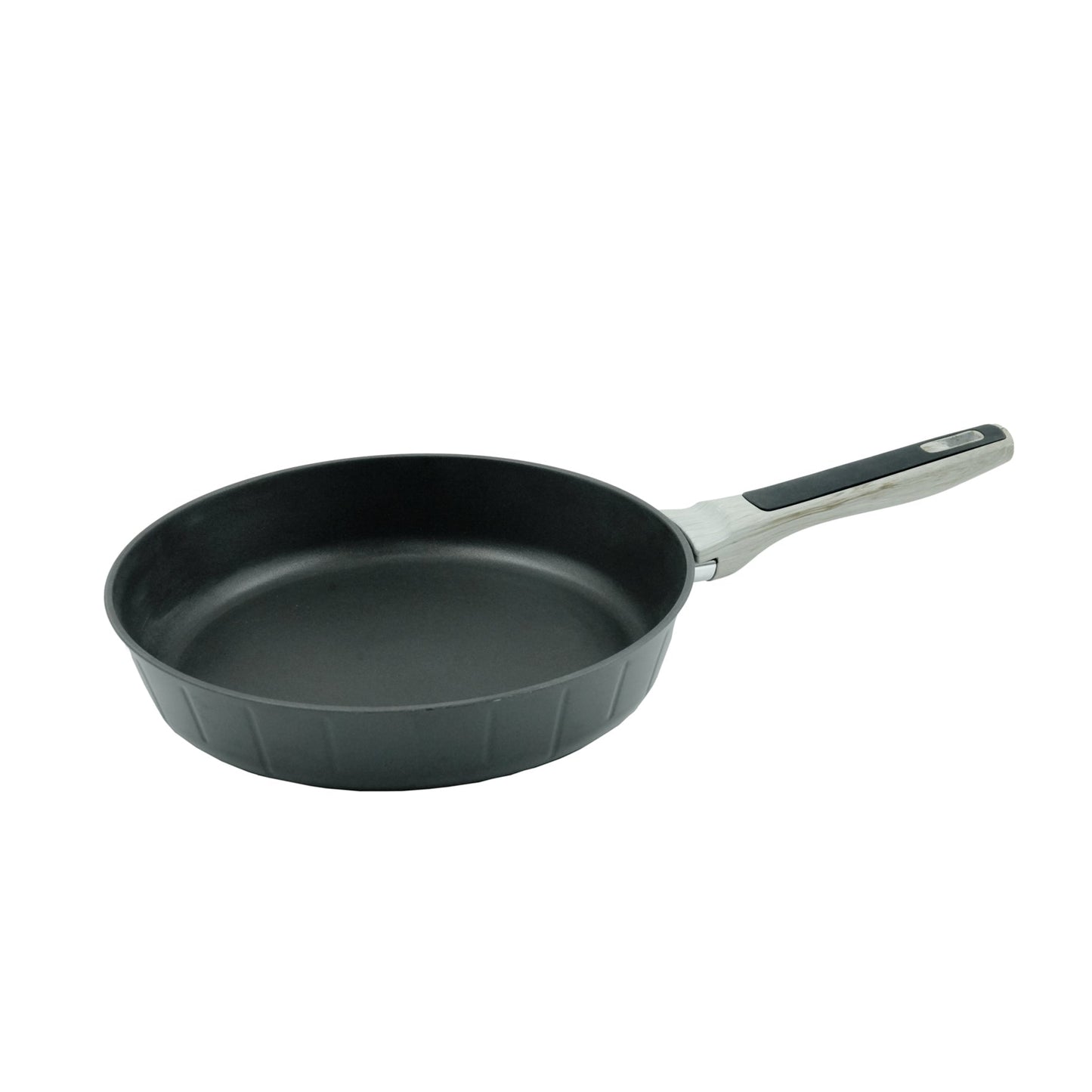 HME Forged Aluminum Fry Pan – Non-Stick Deep Frying Pan with Wood-Style Handle – Durable Cookware for Searing, Sautéing, and Daily Cooking