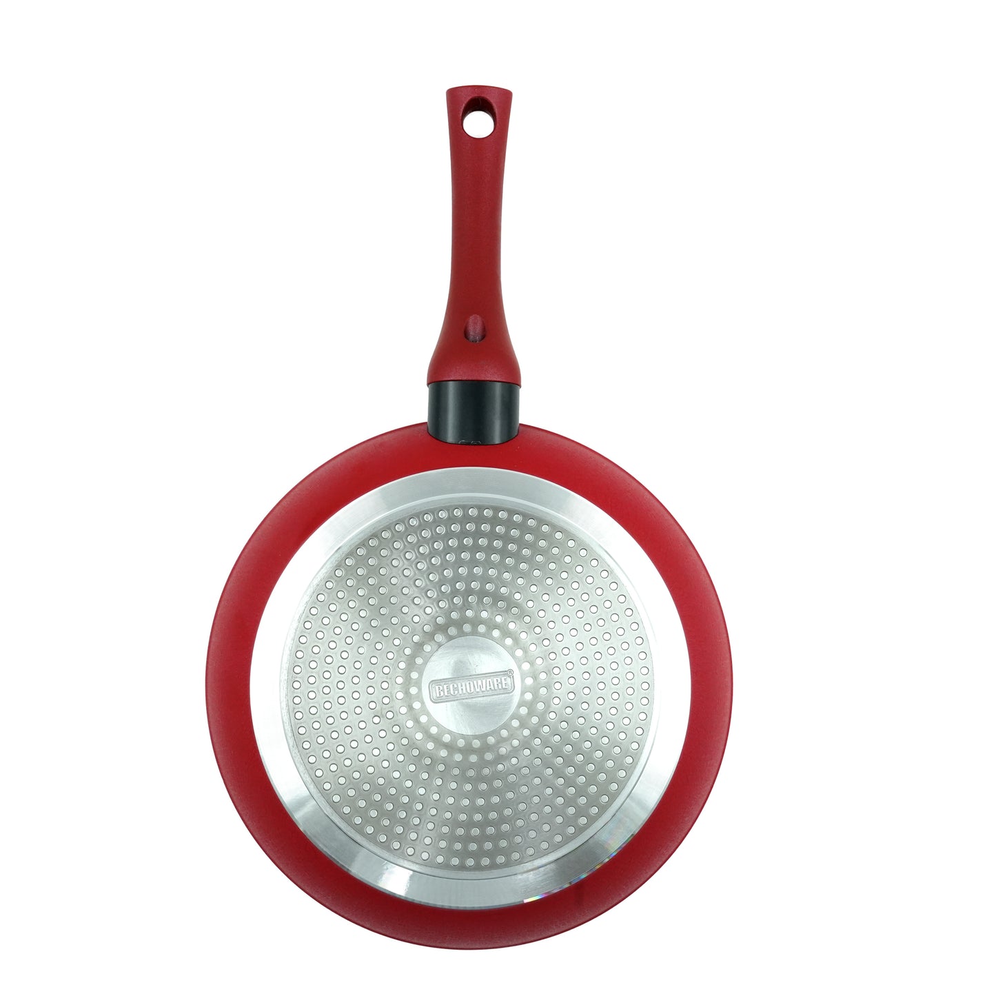 Bechoware Non-Stick Forged Fry Pan – Red Aluminum Frying Pan with Durable Coating and Ergonomic Handle – Ideal for Everyday Cooking and Searing