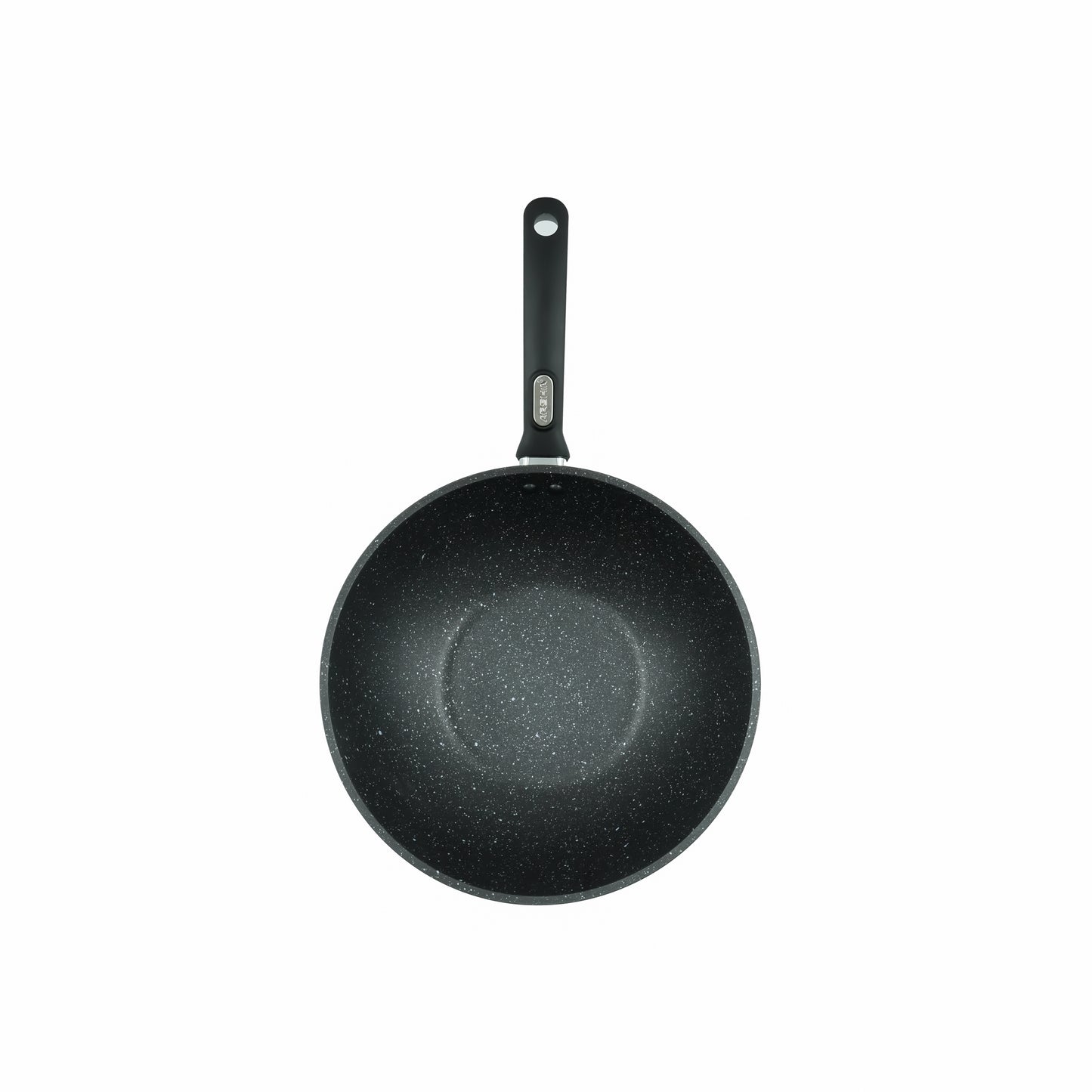 CO112-3230 Forged Wok Pan 28cm – Non-Stick Black Granite Finish Aluminum Wok with Ergonomic Handle for Stir-Fry and Everyday Cooking
