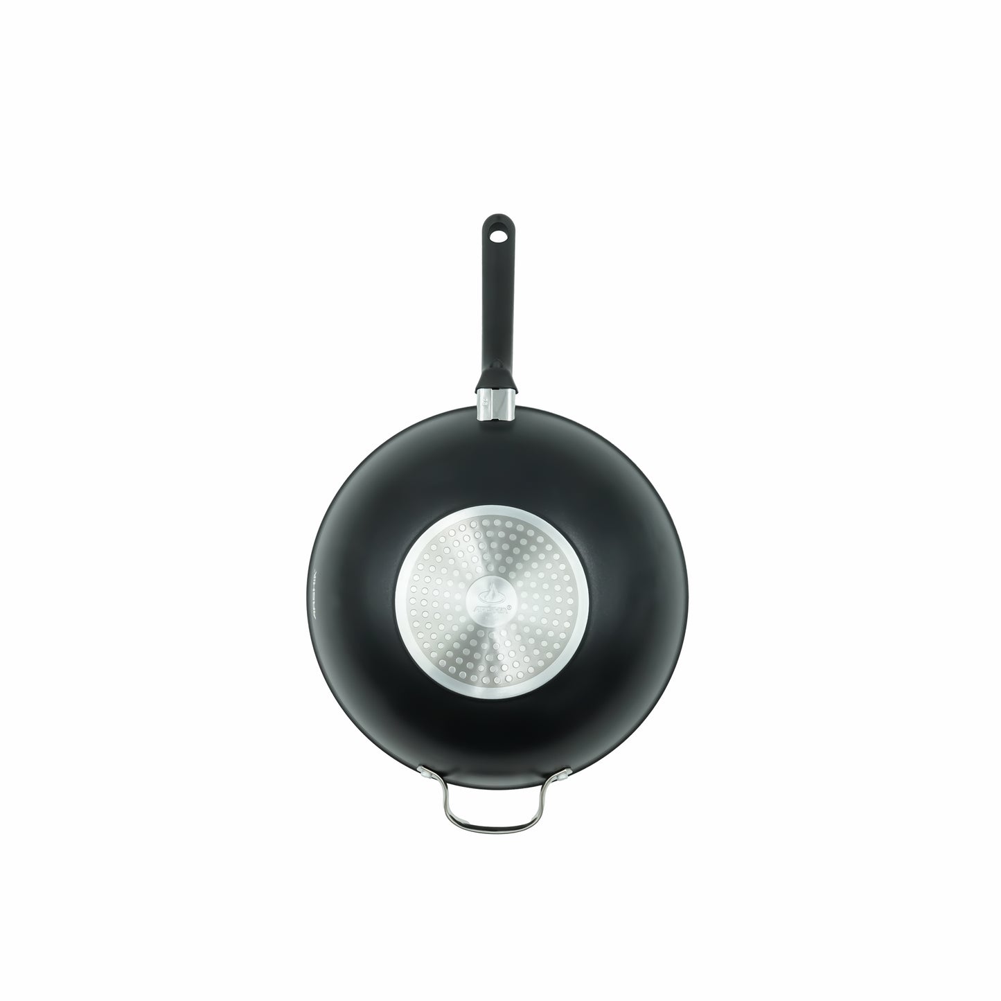 CO112-3231 Forged Wok Pan 32cm – Large Non-Stick Black Granite Finish Aluminum Wok with Ergonomic Handle for Stir-Fry and Family Cooking