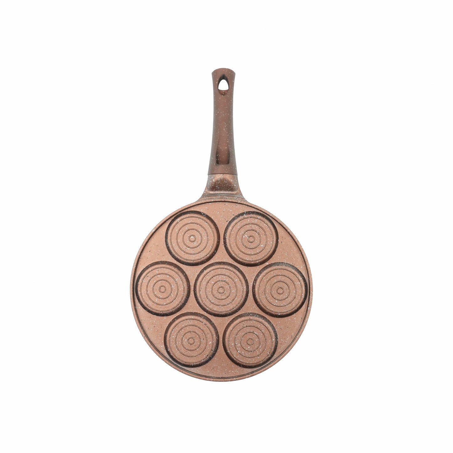 Waffle Pancake Pan – 7-Cavity Non-Stick Granite Finish Aluminum Pan with Ergonomic Handle for Mini Waffles and Pancakes