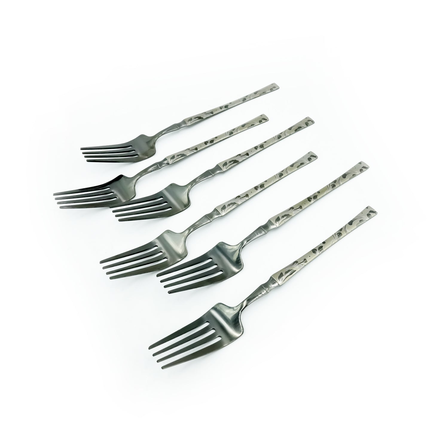 97754-06 Stainless Fork 6PC Set Black 20cm