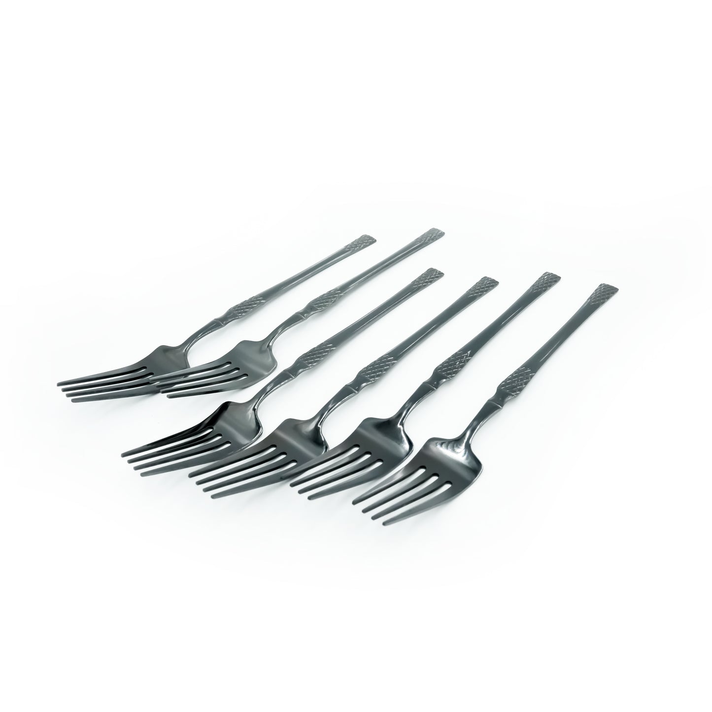 97750-02 Stainless Fork 6PC Set Black 20cm