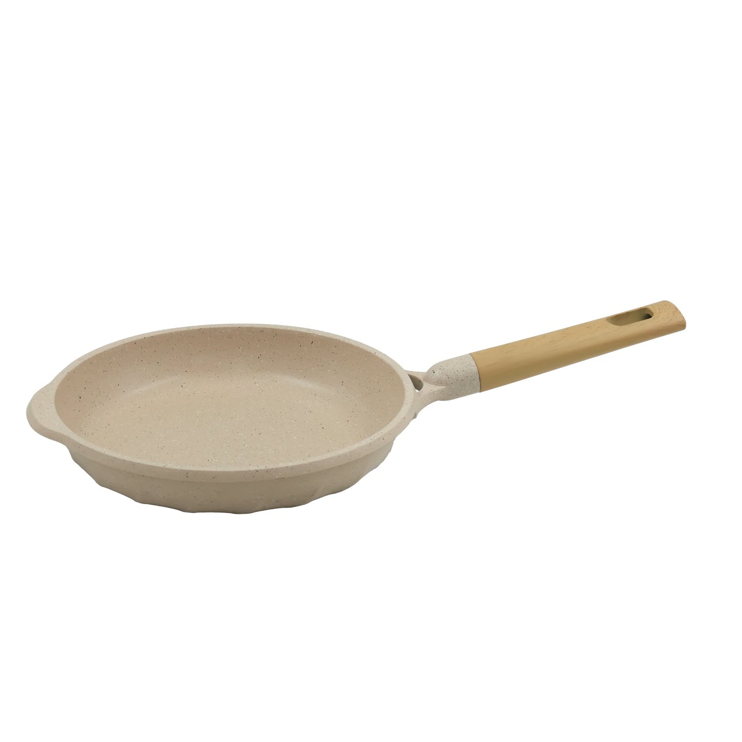 Mgc Teflon Frypan – Non-Stick Marble Coated Skillet with Wooden Handle for Effortless Cooking